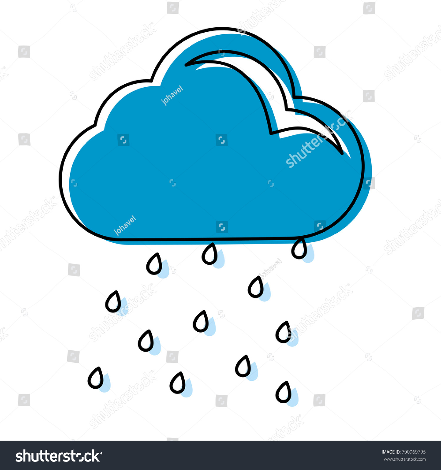 Cloud Weather Symbol Cartoon Stock Vector (Royalty Free) 790969795 ...