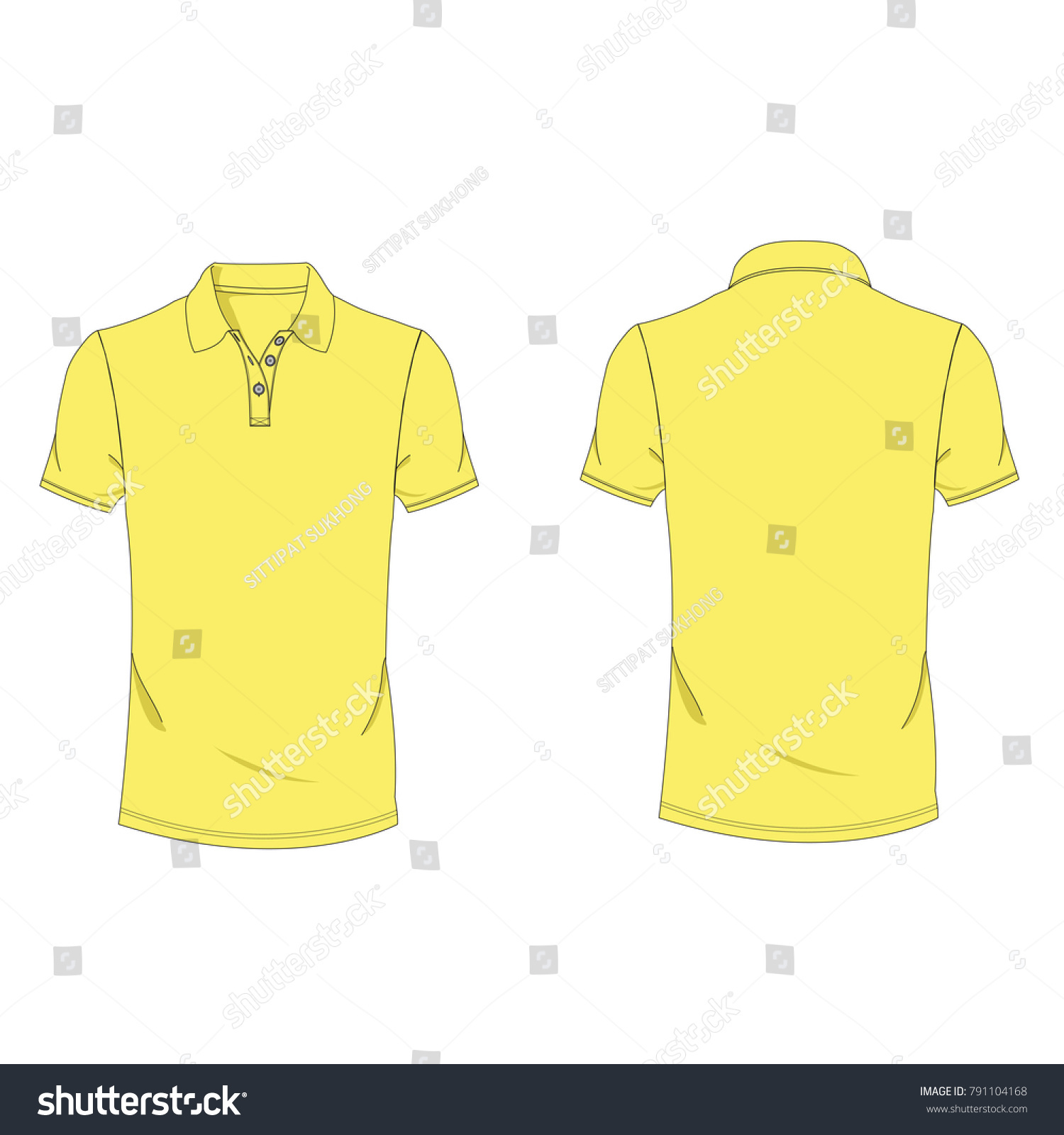 Yellow Polo Tshirt Template Using Fashion Stock Vector (Royalty Free ...