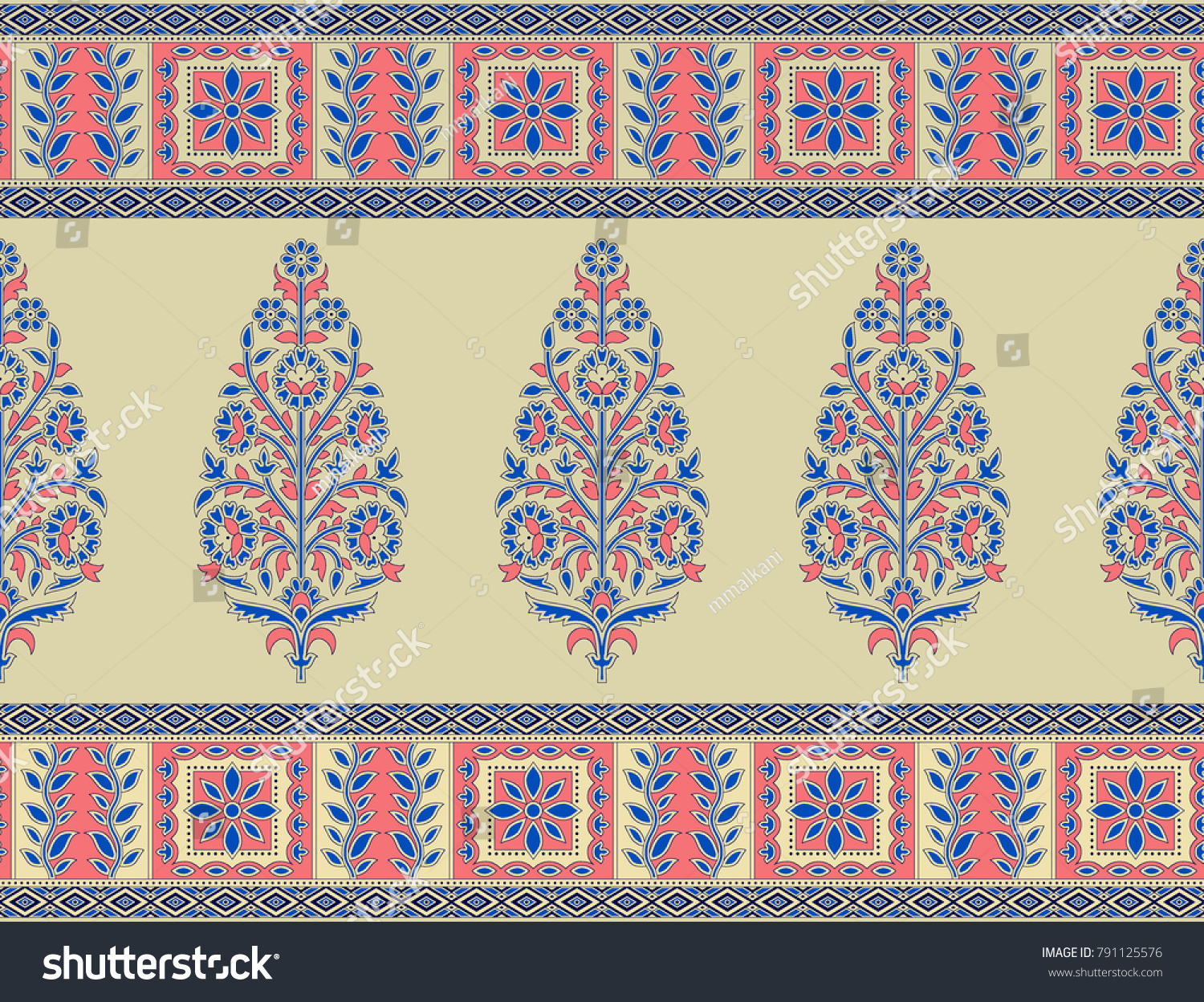 Seamless Traditional Indian Border Stock Illustration 791125576 ...