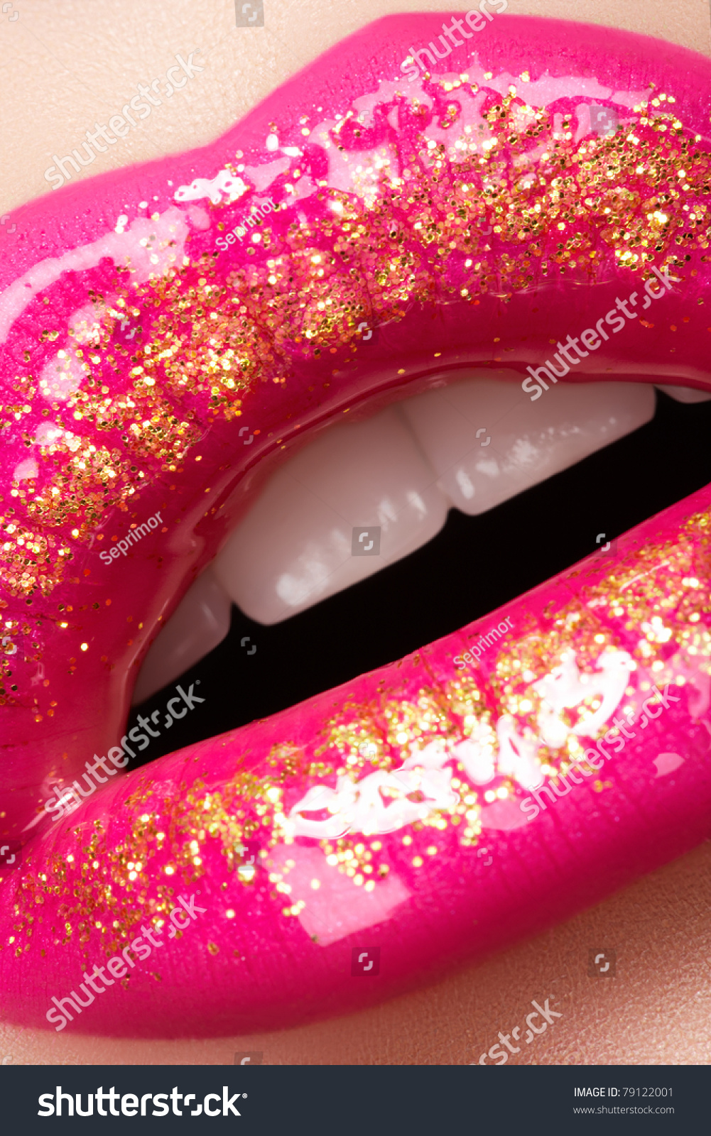 hot pink glitter lip gloss