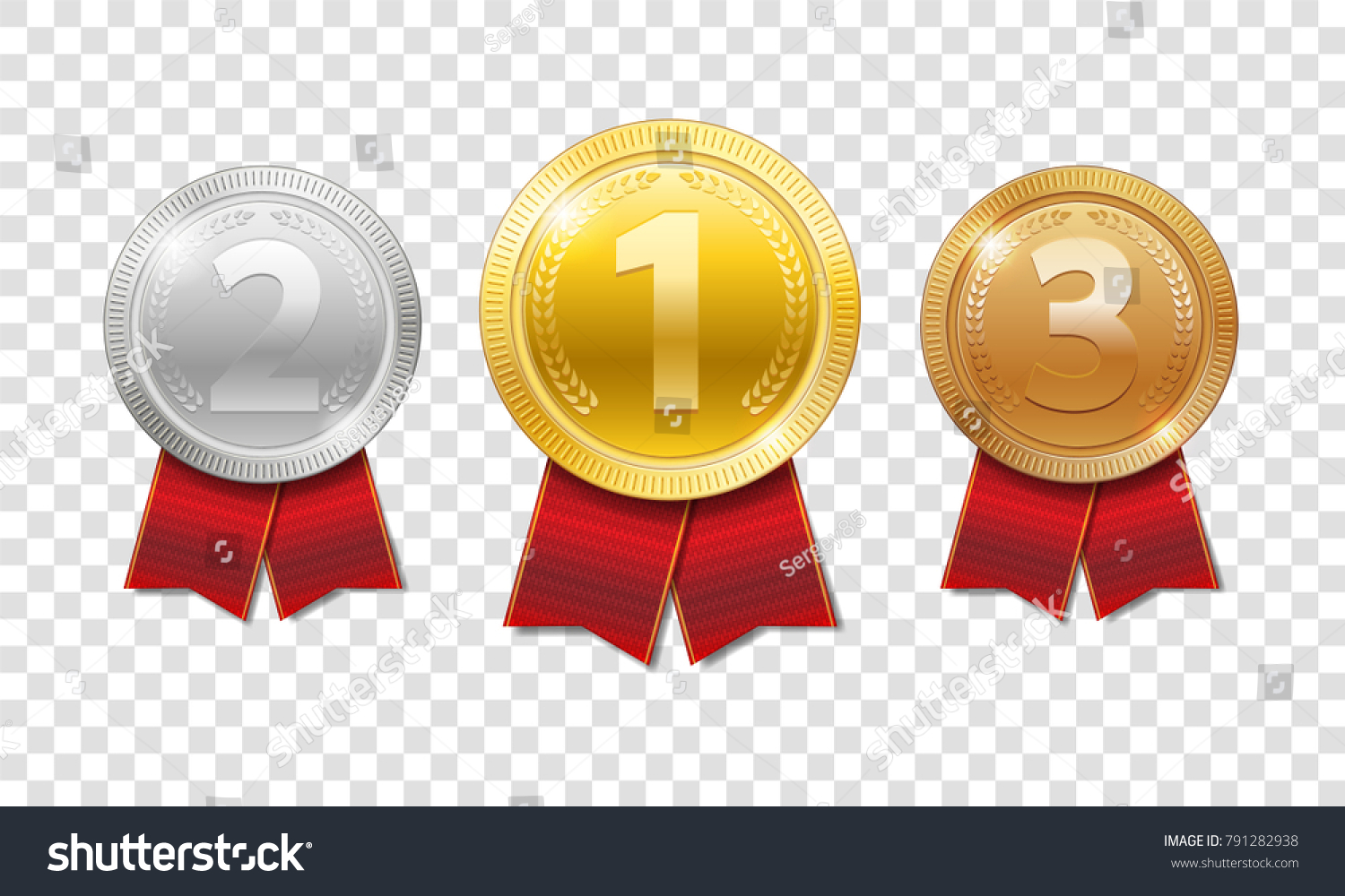 Champion Award Medals Sport Prize Gold Stock Vector (Royalty Free ...