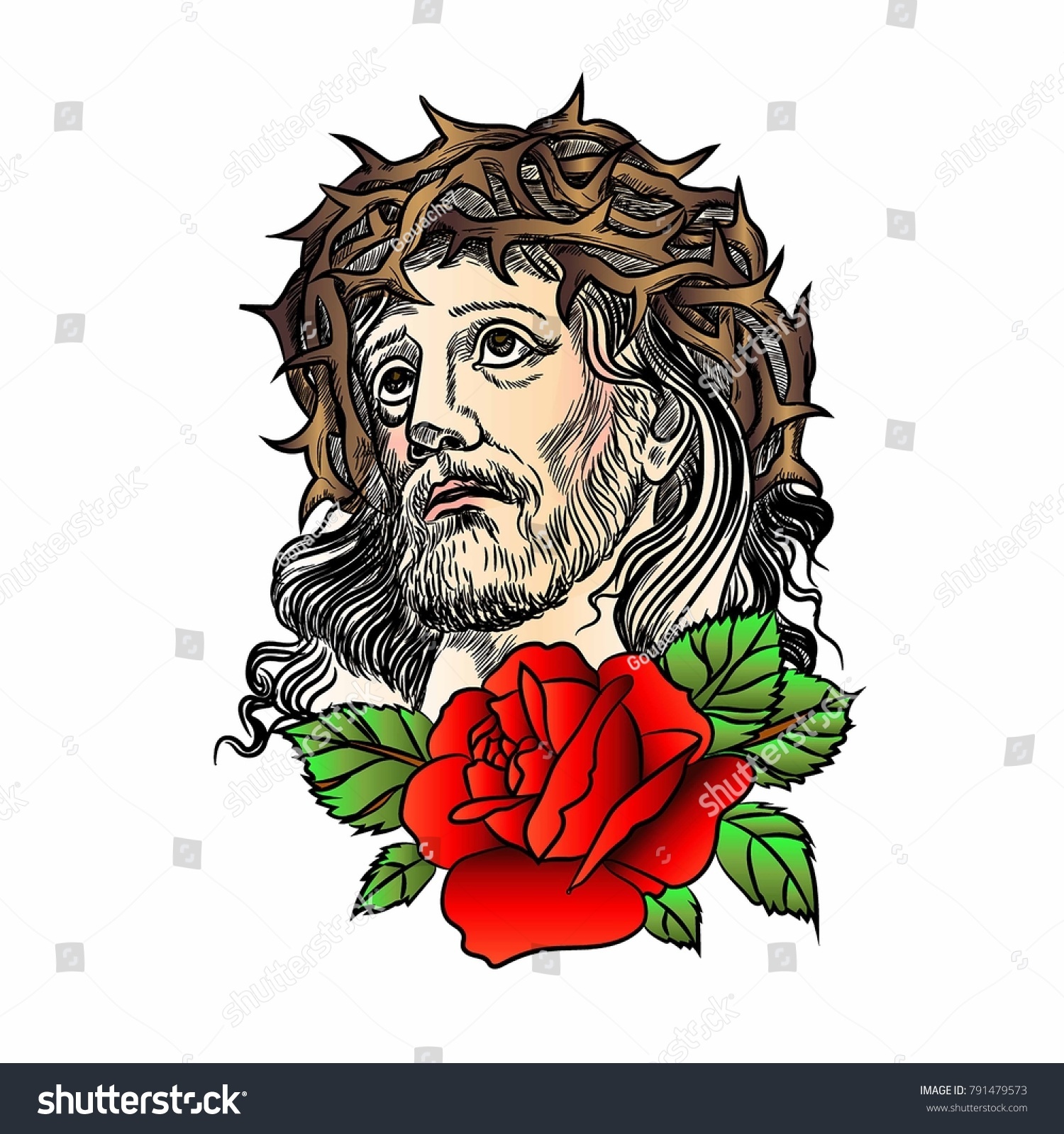 Son God Jesus Christ Tatto Red Stock Vector Royalty Free 791479573