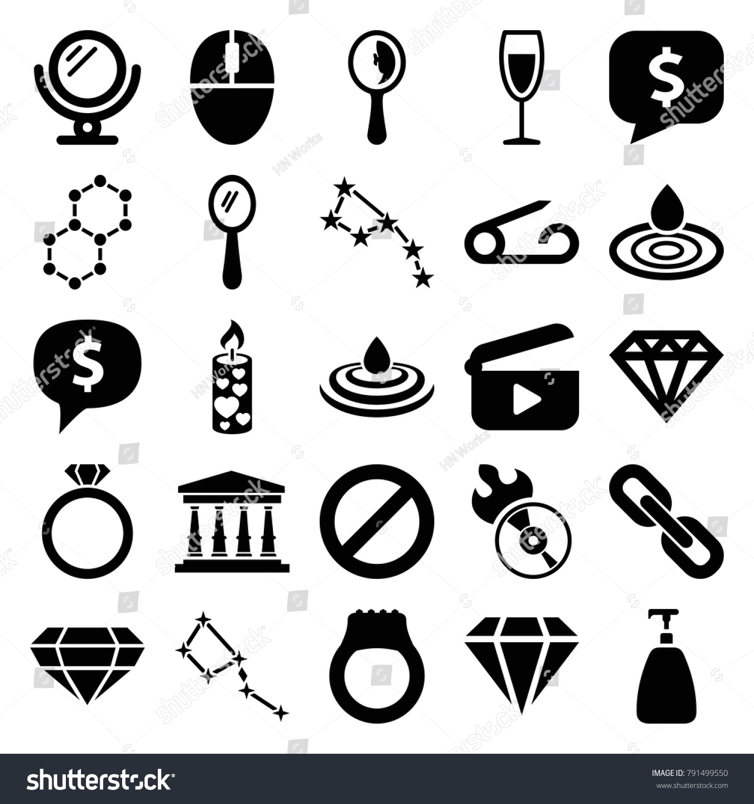 Shiny Icons Set 25 Editable Filled Stock Vector (Royalty Free ...