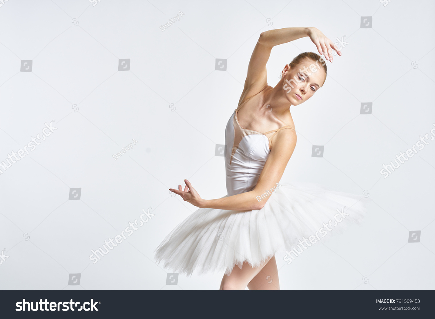 Ballerina Beautifully Dances On Light Background Stock Photo 791509453 ...