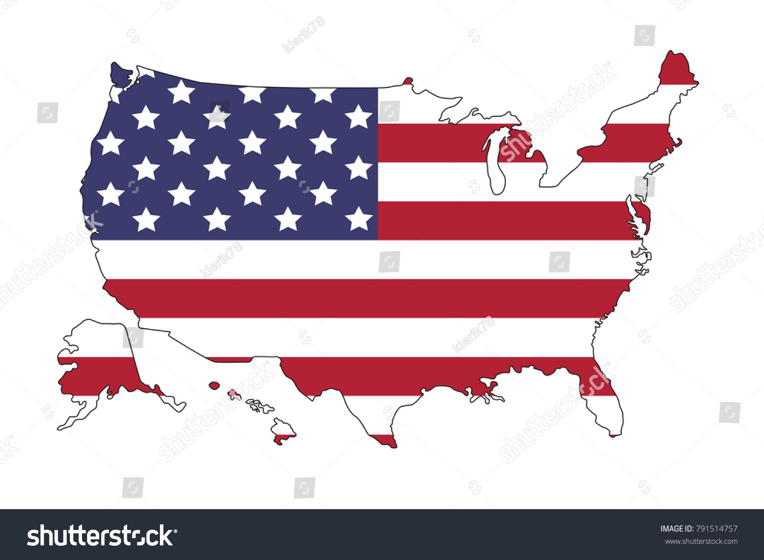 United States America Map Flag North Stock Vector (Royalty Free ...