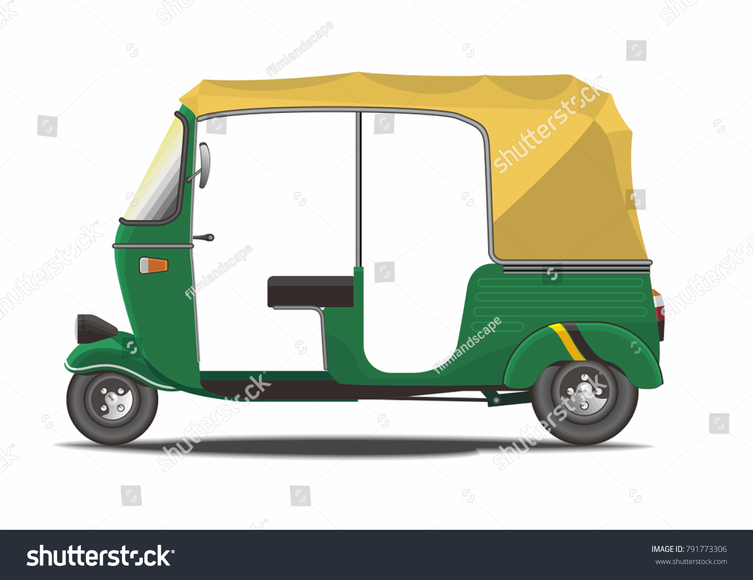 Classic India Rickshaw Stock Vector (Royalty Free) 791773306 | Shutterstock