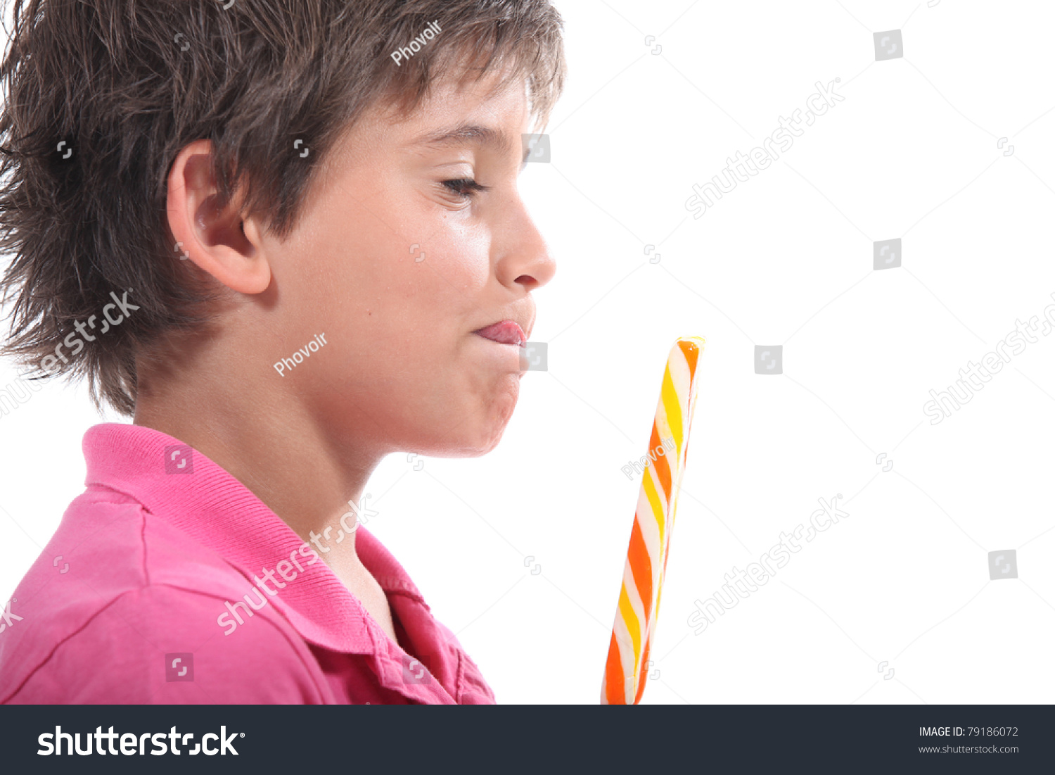 Young Boy Licking His Lips Sight Stock Photo 79186072 | Shutterstock