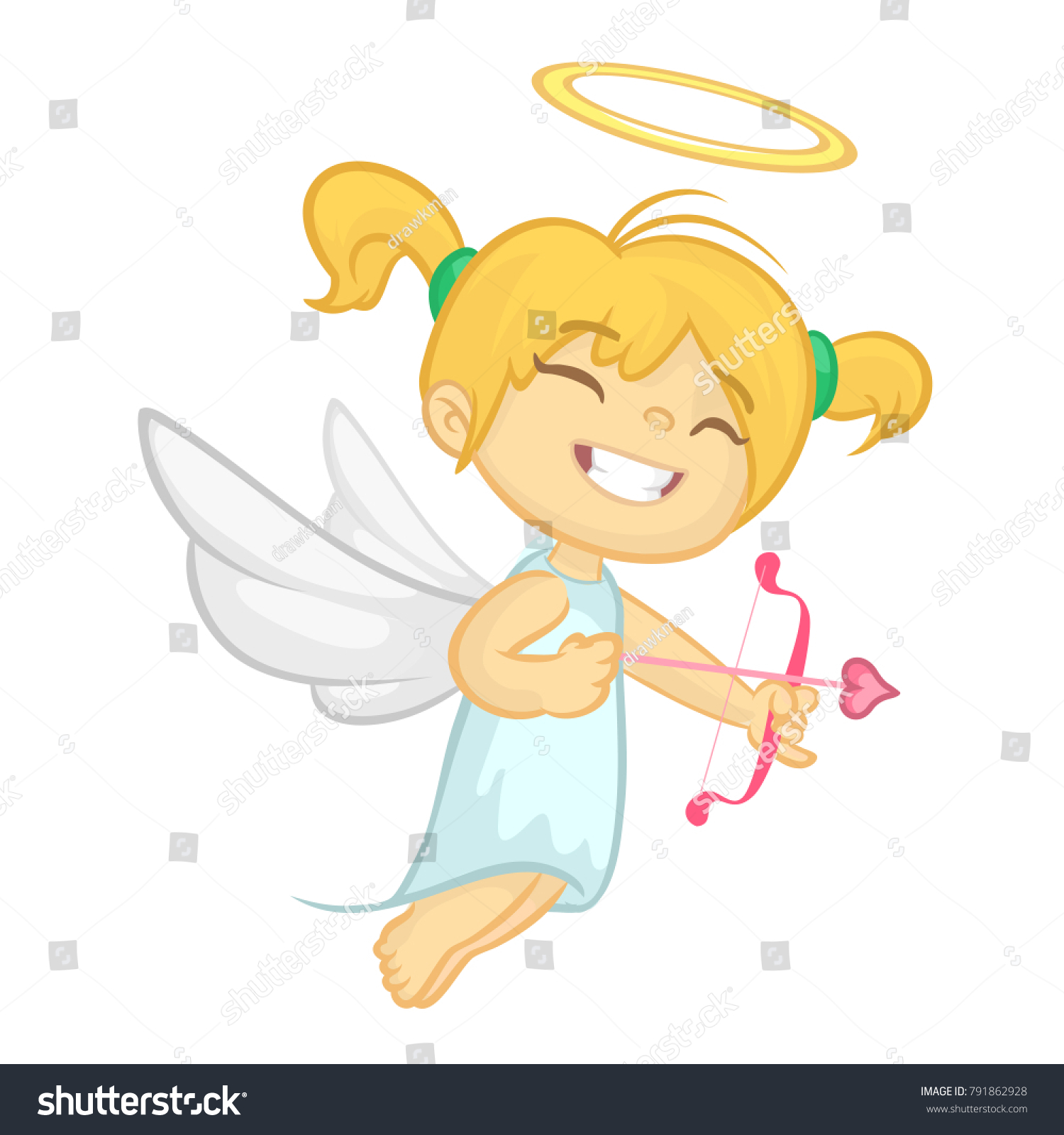 Funny Cupid Girl Aiming Someone Illustration Stock Vector Royalty Free 791862928 Shutterstock 7001