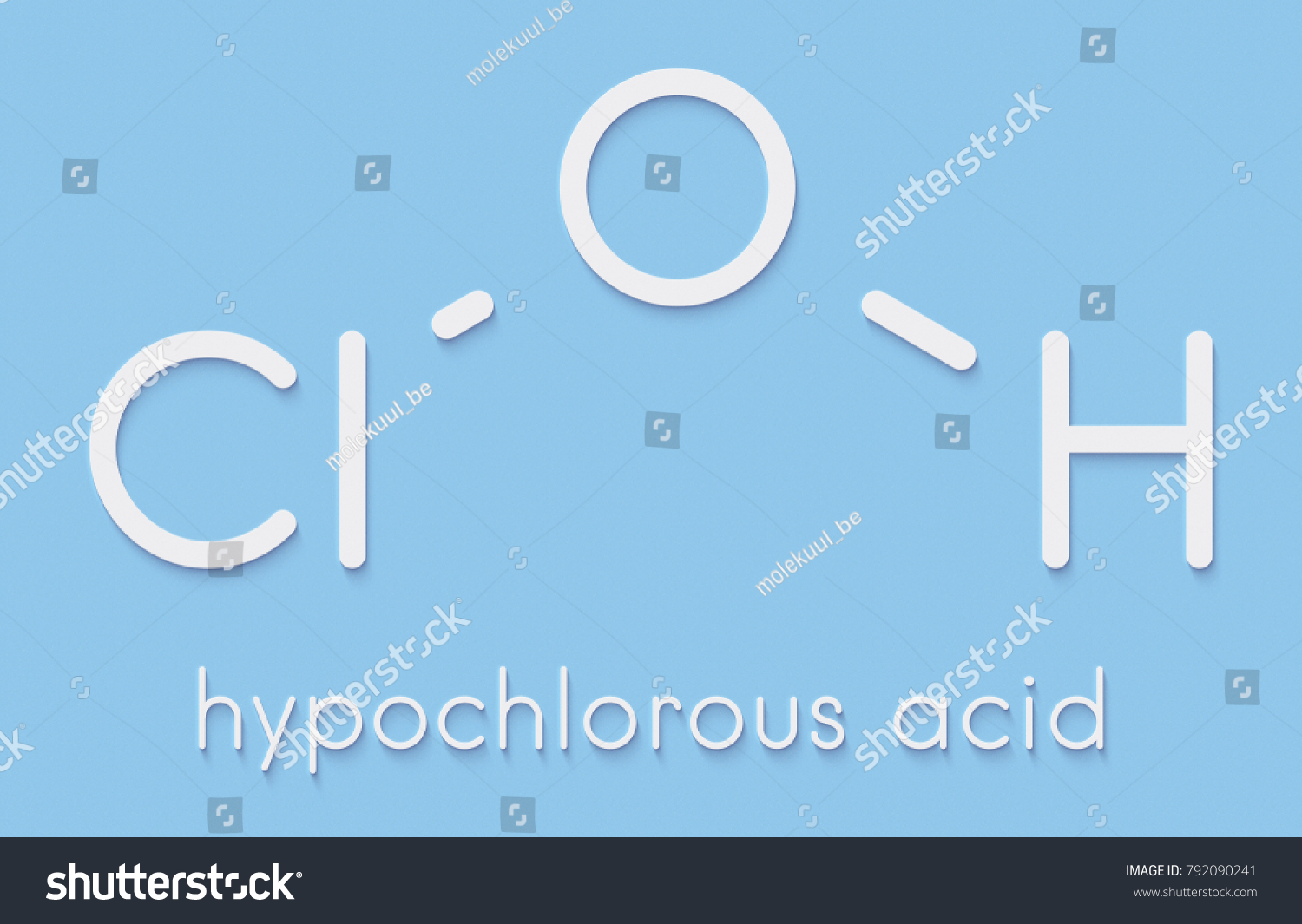 Hypochlorous Acid Hclo Disinfectant Molecule Formed Stock Illustration ...