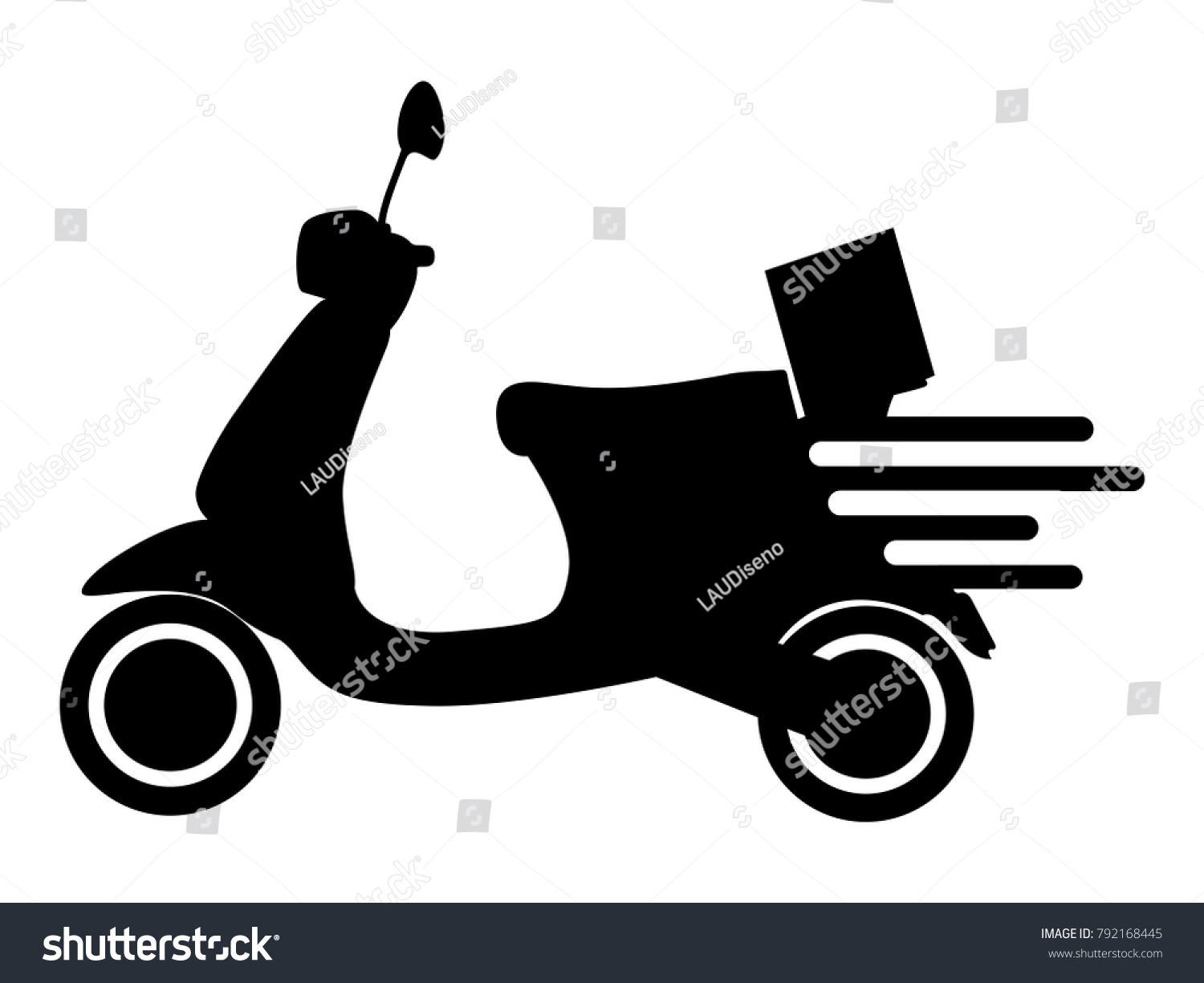 Silhouette Motorcycle Delivery Vector Illustration Stock Vector ...