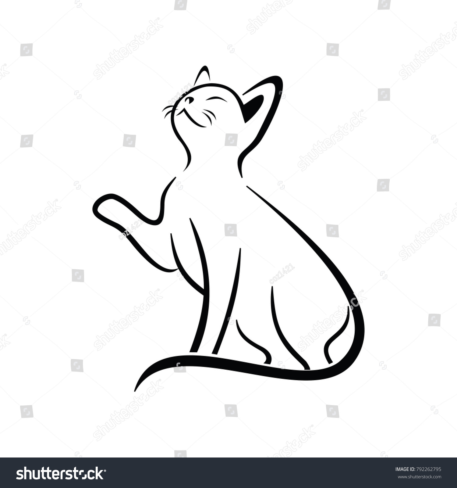 Funny Playing Cat Stock Vector (Royalty Free) 792262795 | Shutterstock