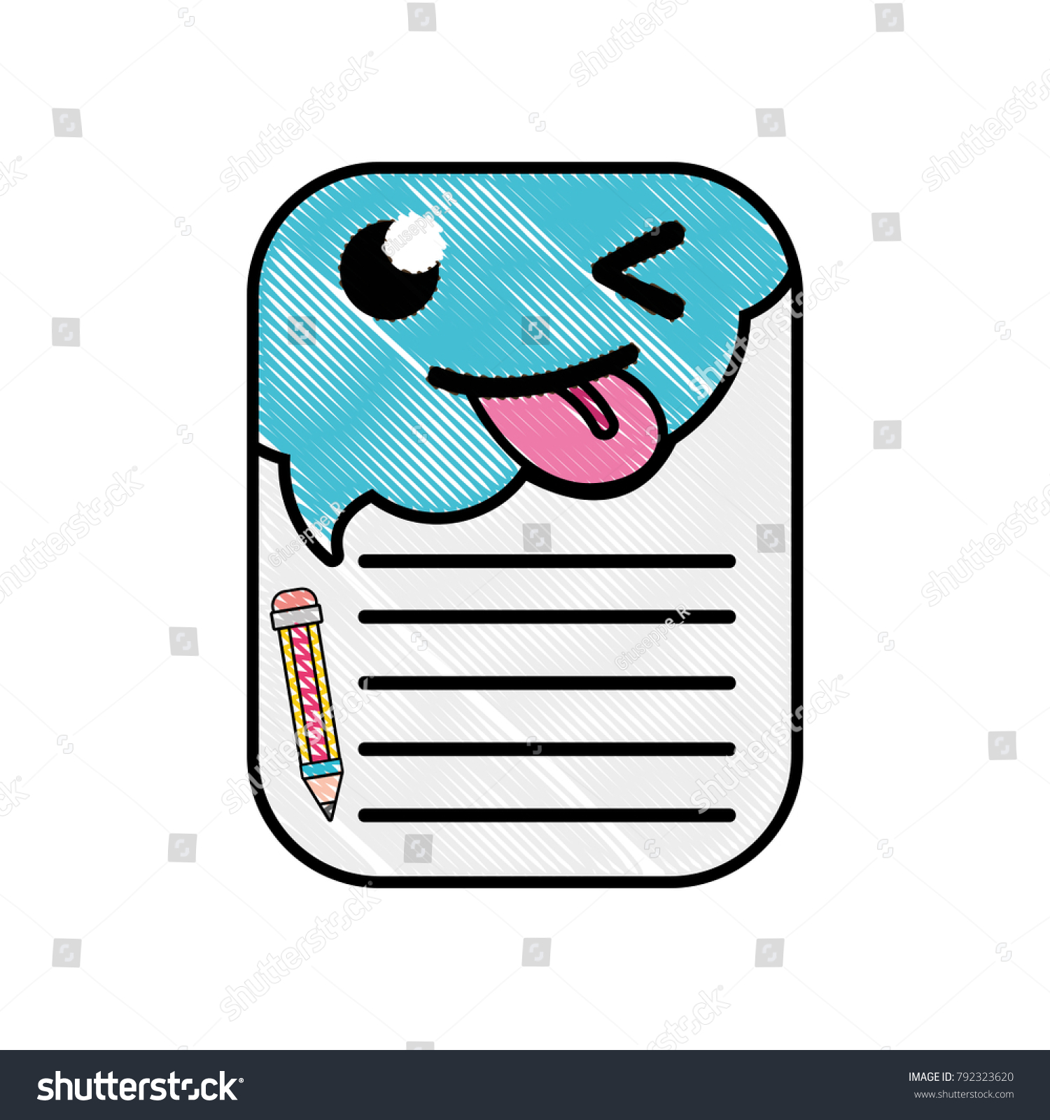 Grated Funny Cute Note Paper Kawaii Stock Vector Royalty Free 792323620 Shutterstock