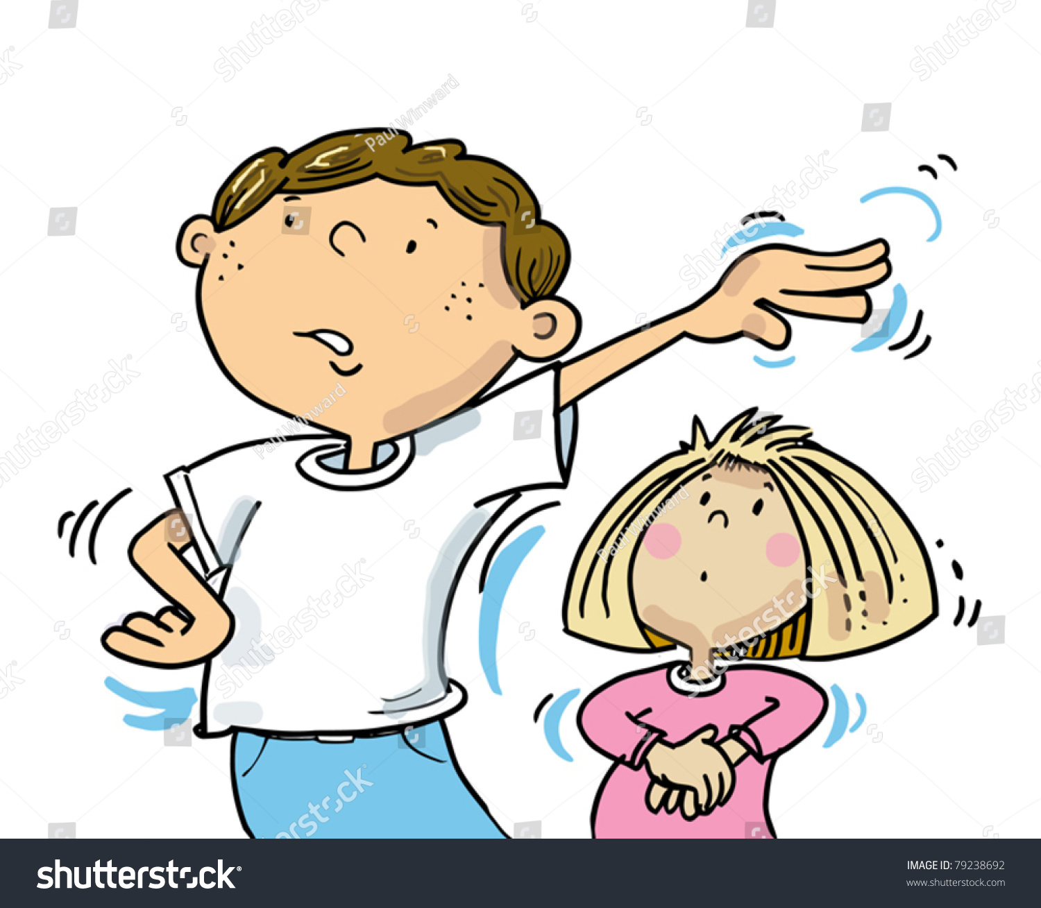 vektor-stok-boy-telling-young-girl-go-away-tanpa-royalti-79238692-shutterstock