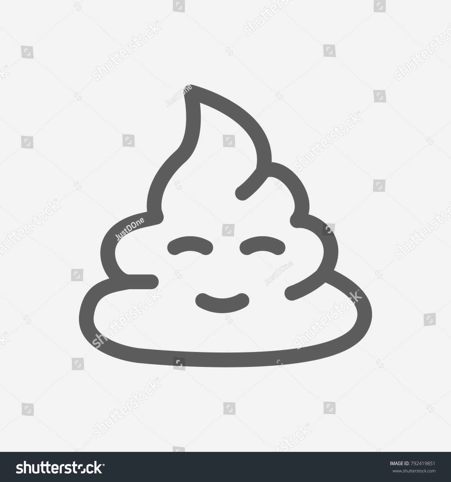 Cute Poop Emoji Icon Line Symbol Stock Illustration 792419851 ...