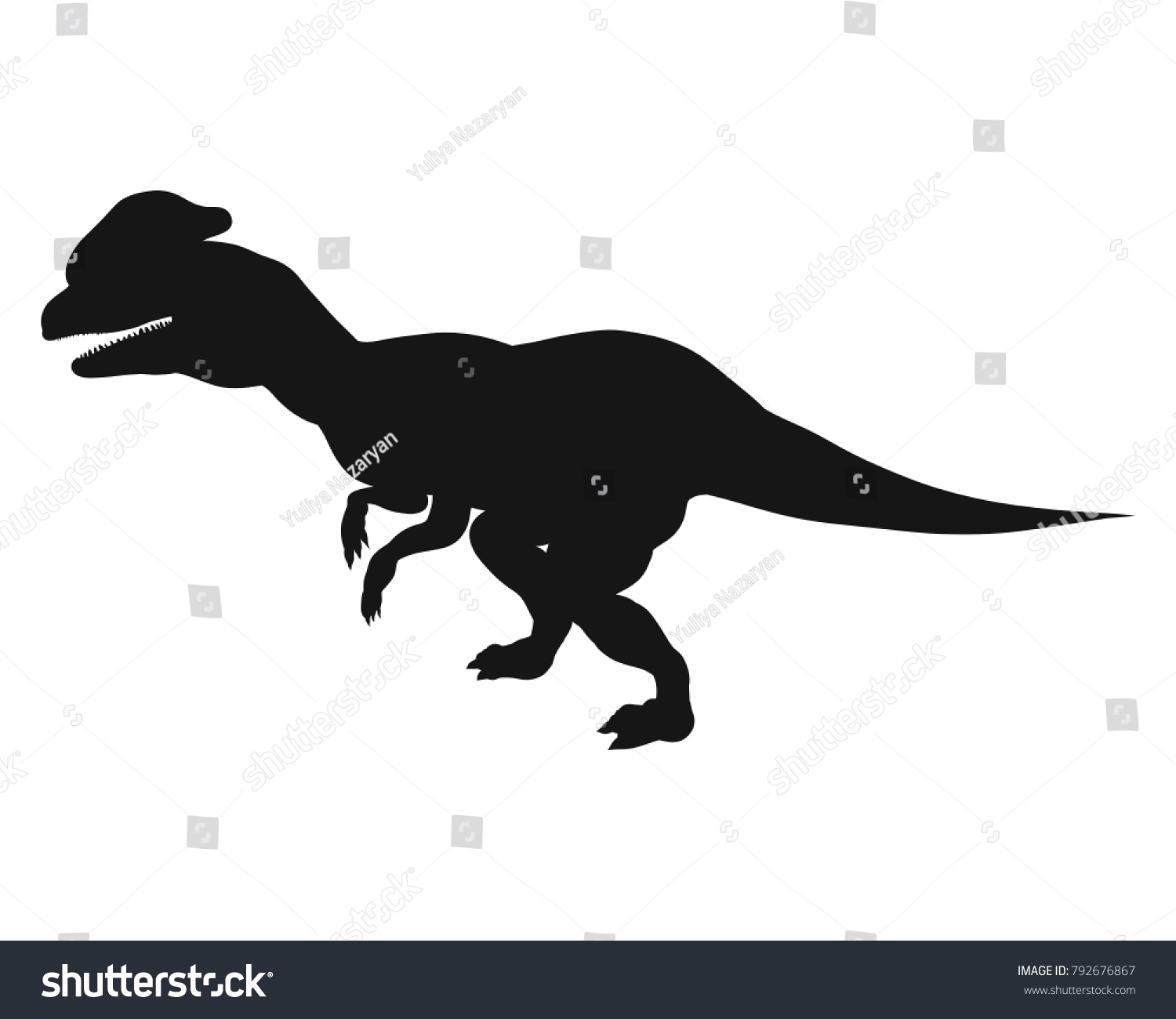 Black Silhouette Dinosaur Motion Stock Illustration 792676867 ...