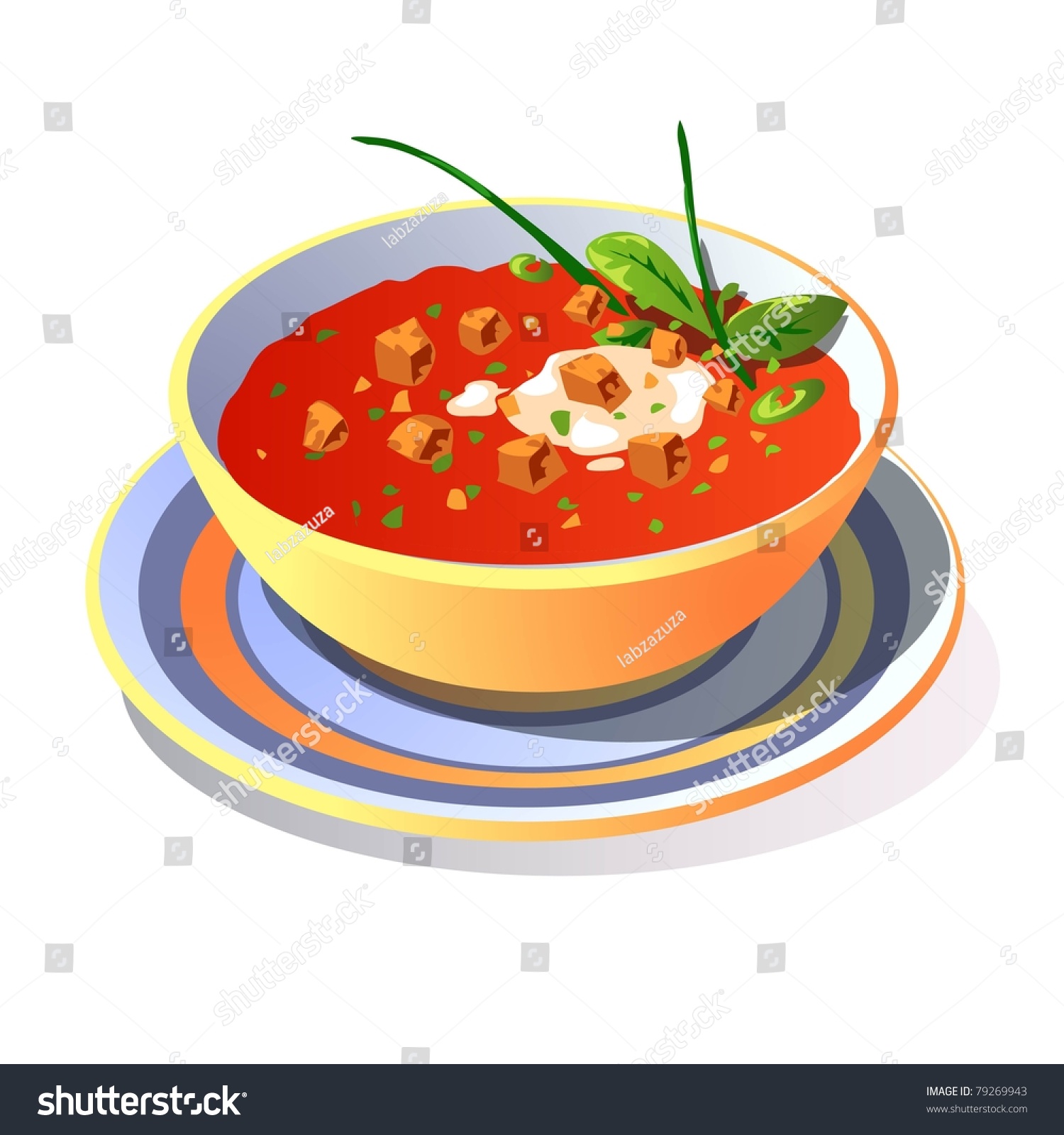 Tomato Soup Croutons Stok Vektör (Telifsiz) 79269943 Shutterstock 