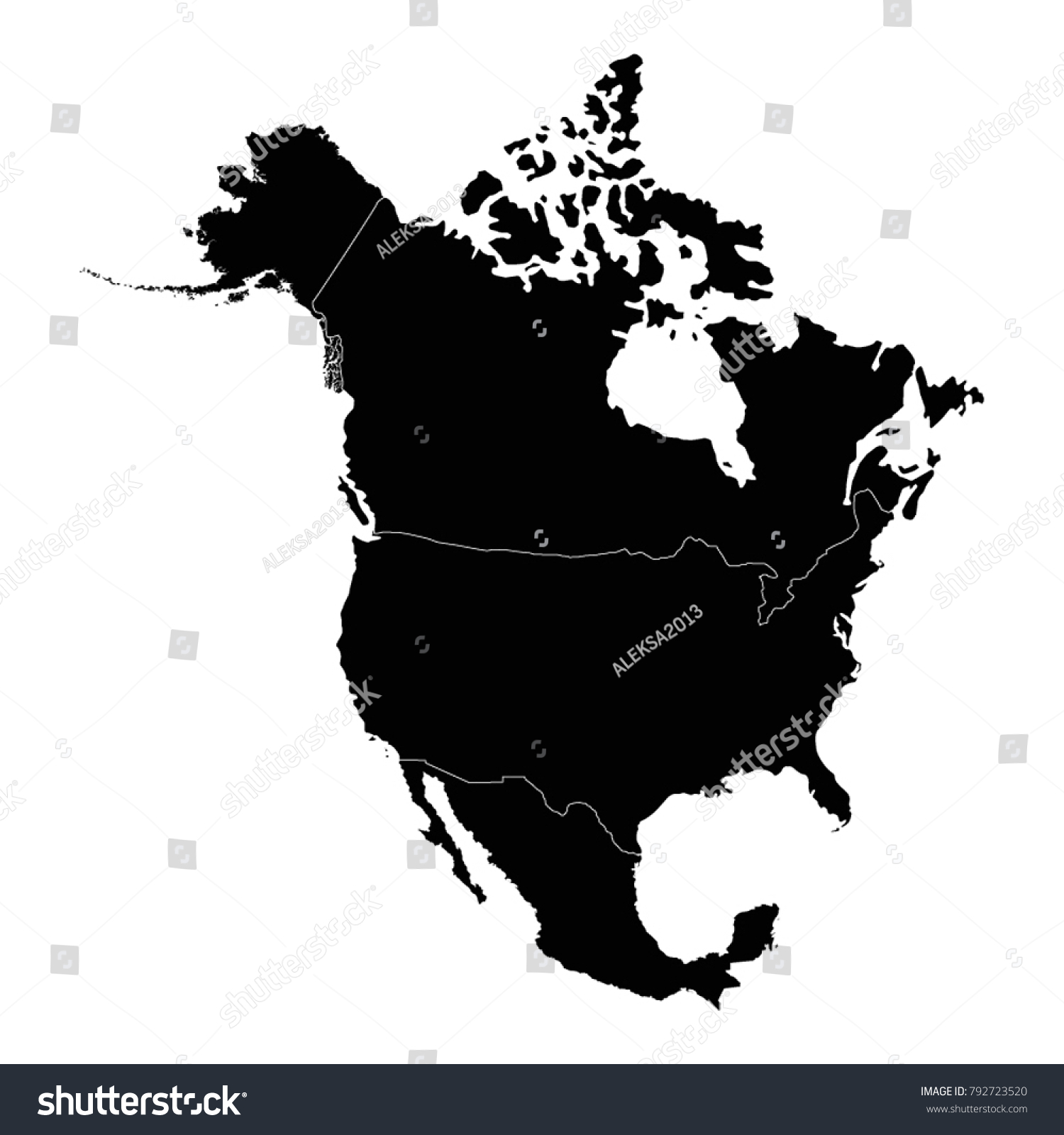 Vector Illustration North America Map Stock Vector (Royalty Free ...