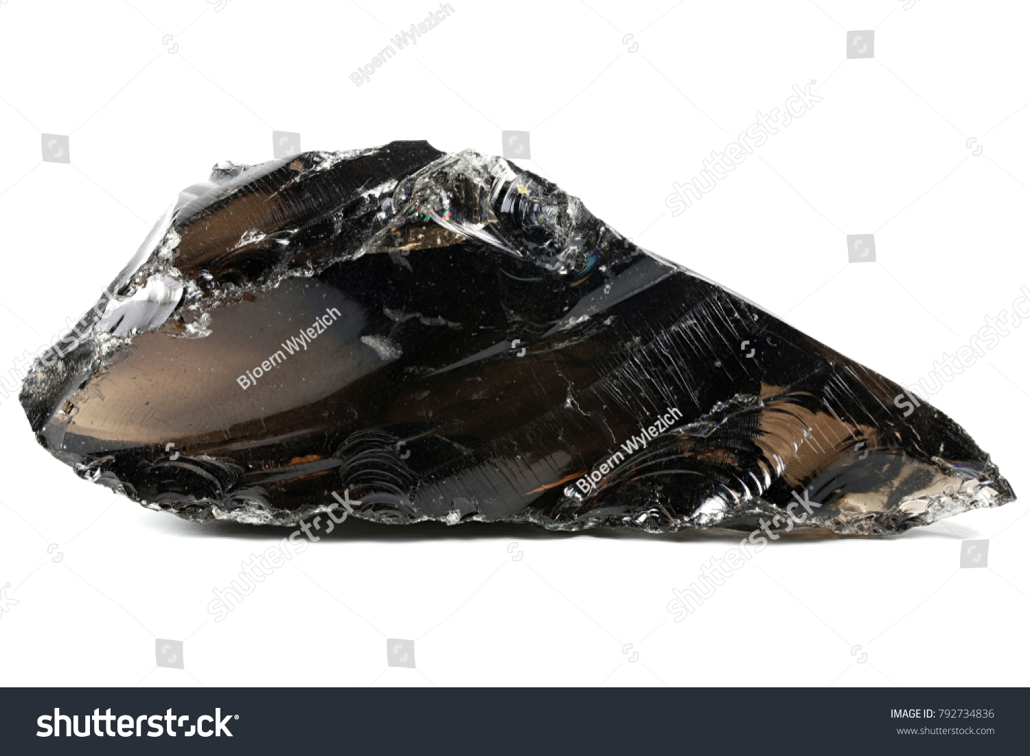 Black Obsidian Armenia Isolated On White Stock Photo 792734836 ...