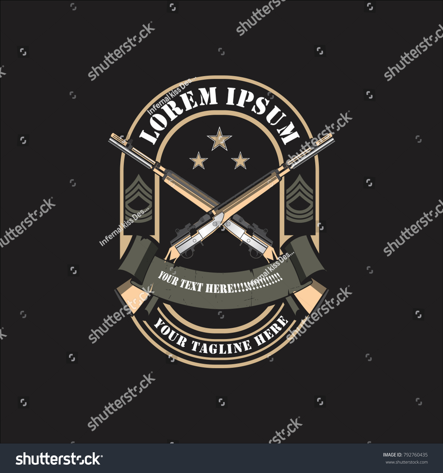 Rifle Vector Logo Military Theme Stock Vector (Royalty Free) 792760435 ...