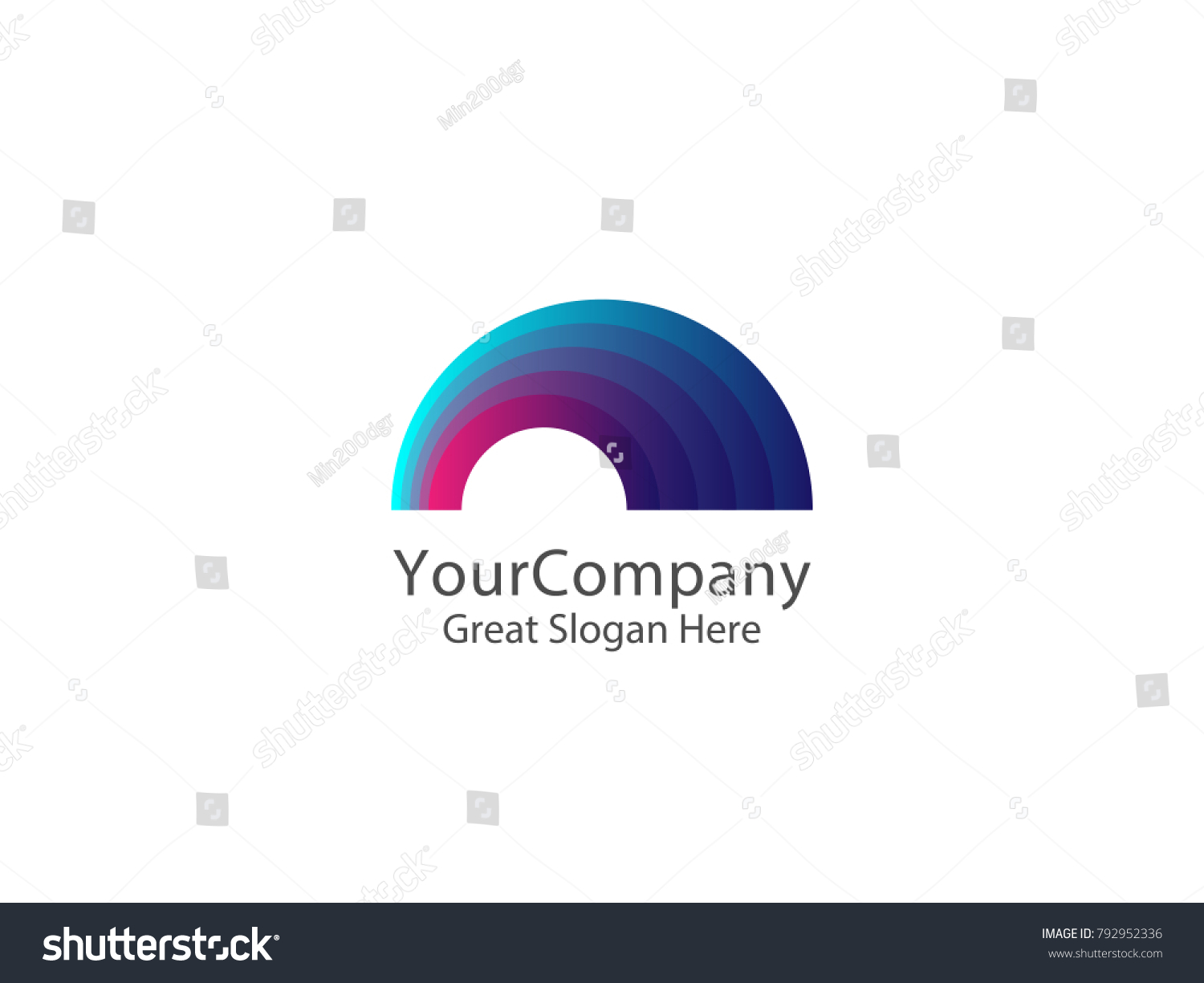 Colorful Rainbow Logo Icon Minimal Design Stock Vector (Royalty Free ...