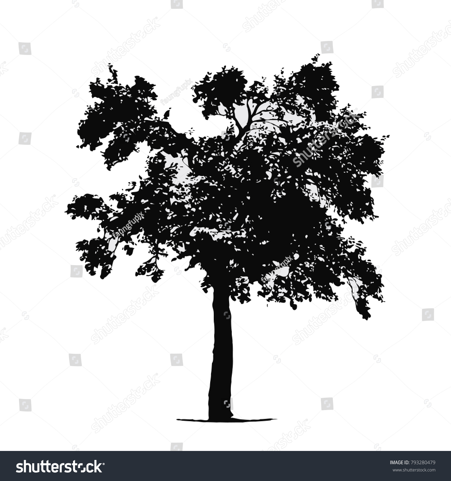 Silhouette Tree On White Background Vector Stock Vector (Royalty Free ...