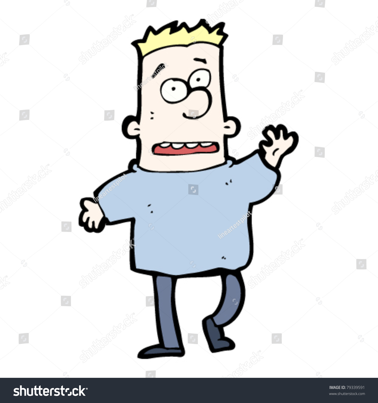 Cartoon Man Waving Goodbye Stock Vector Royalty Free 79339591