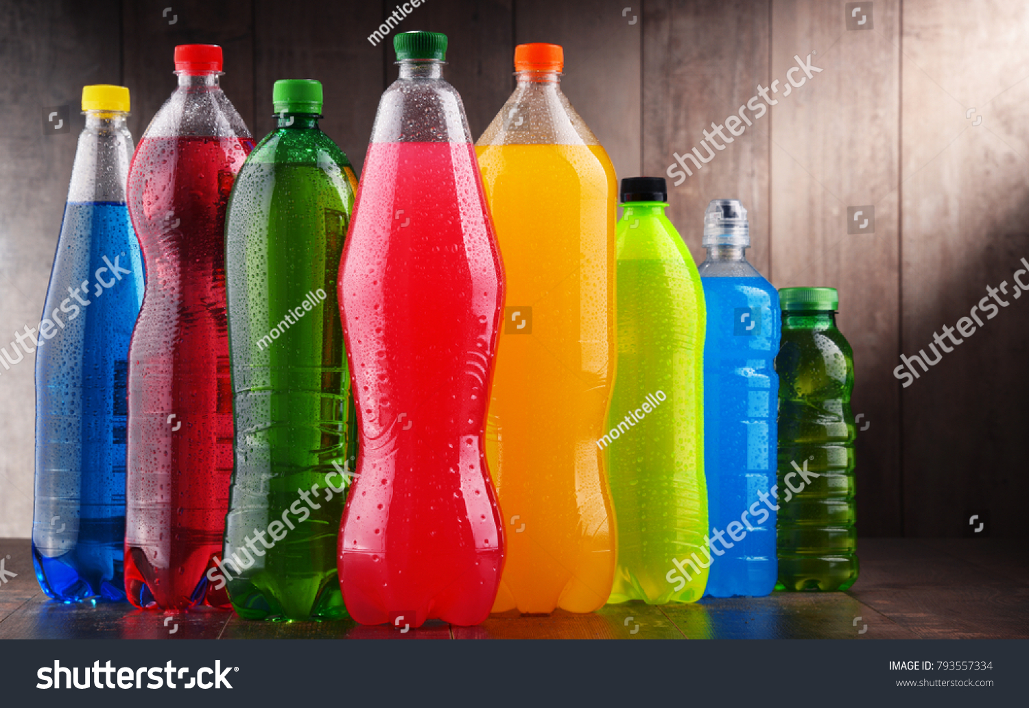 Plastic Bottles Assorted Carbonated Soft Drinks Stock Photo 793557334 