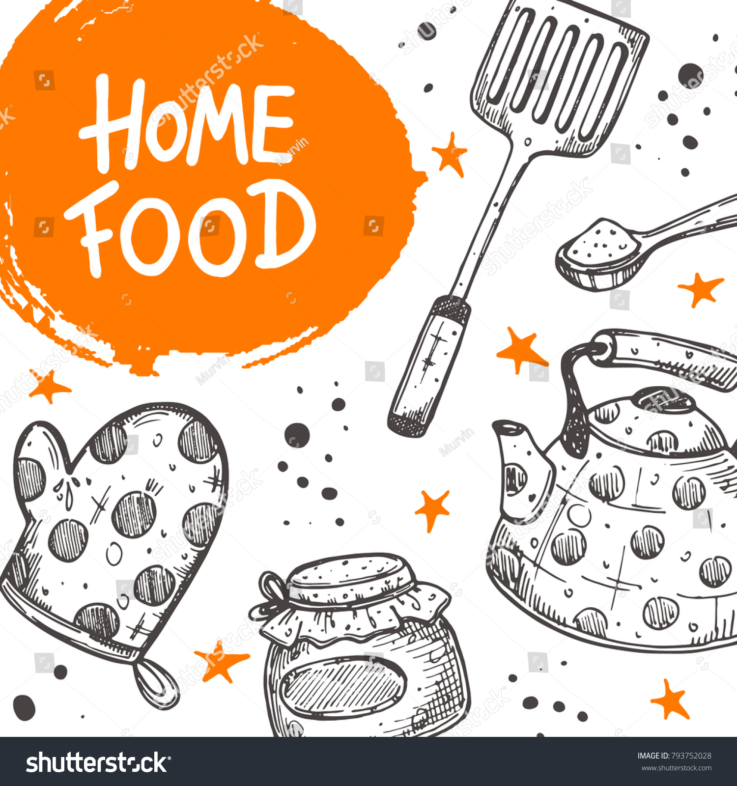 Home Food Card Logo Icon Label Stock Vector (Royalty Free) 793752028 ...