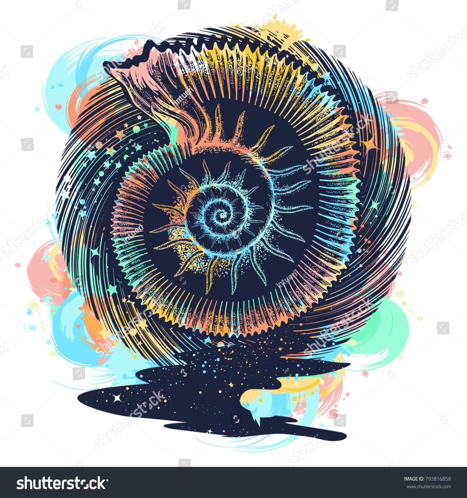 ammonite tattoo designs