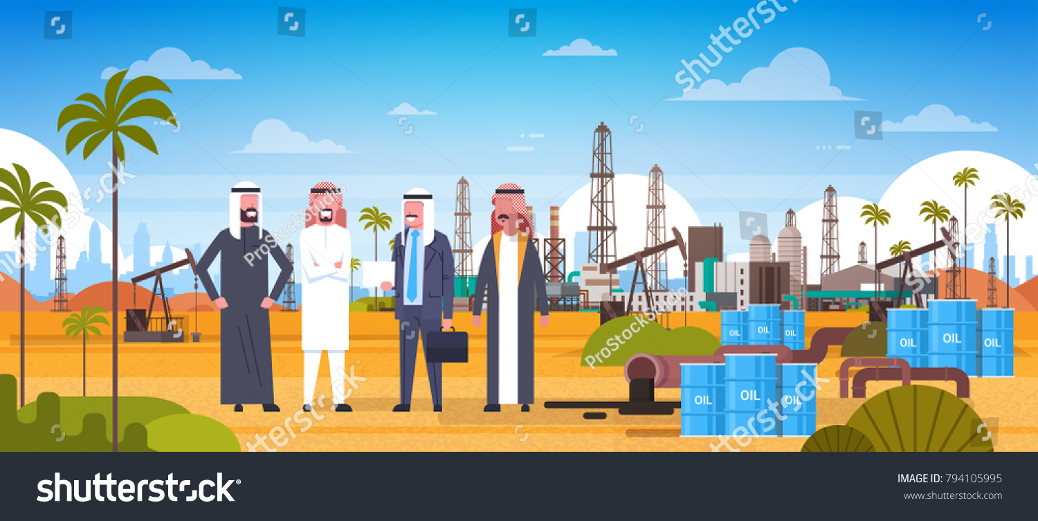 Group Arab Business Men On Oil Stock Vector (Royalty Free) 794105995 ...