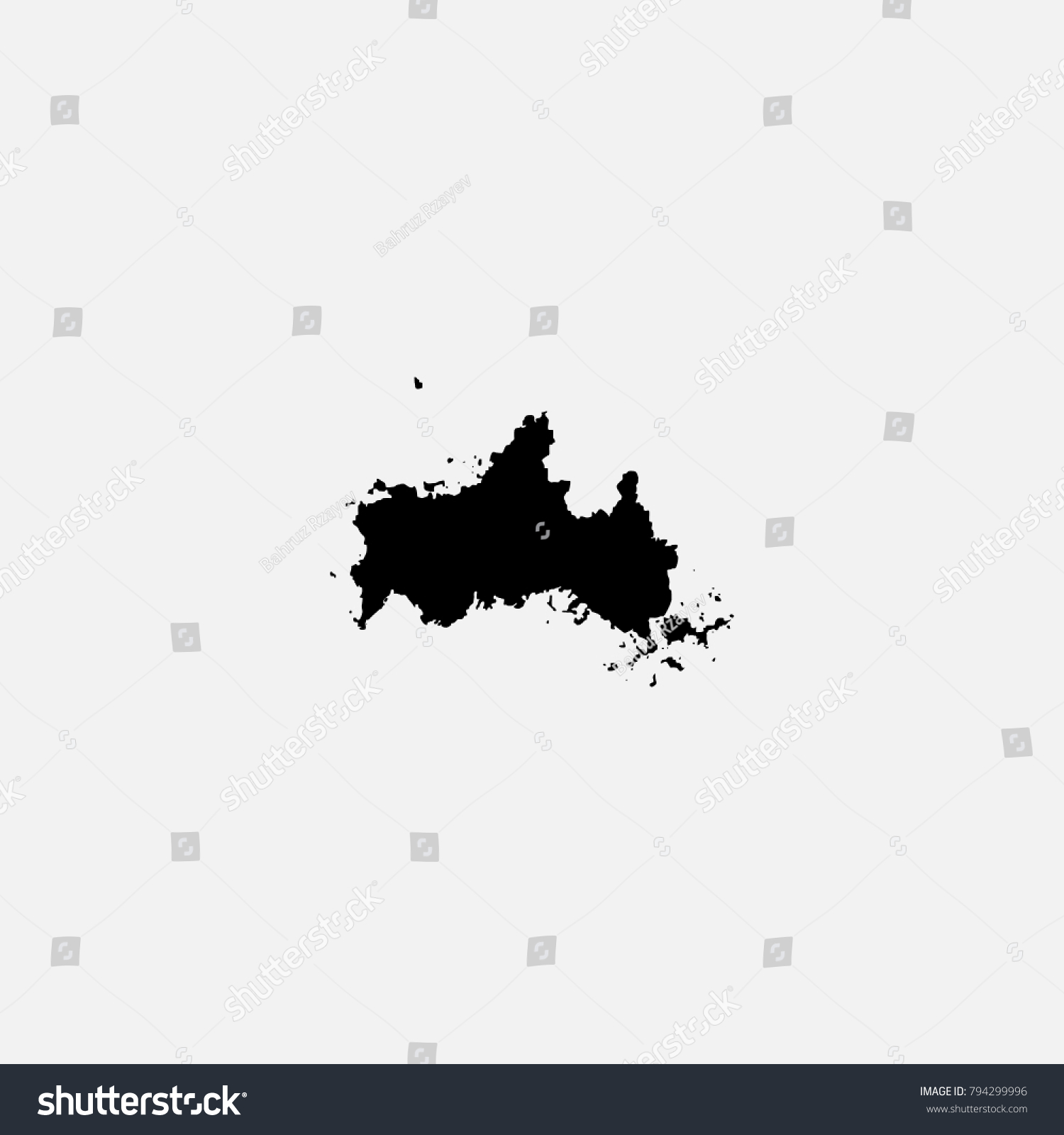 Map Yamaguchi Prefecture Japan Vector Illustration Stock Vector