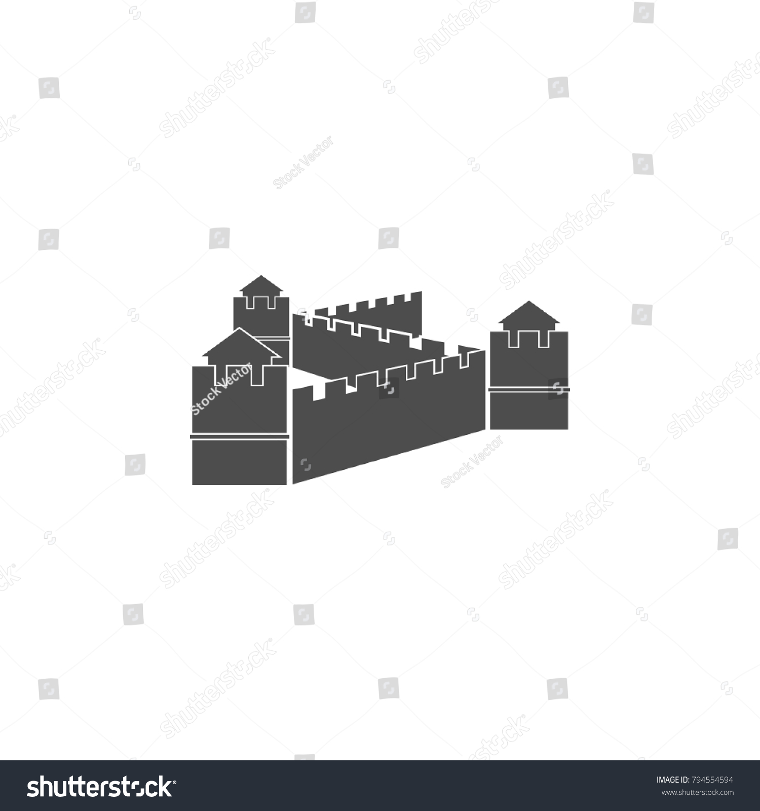 Chinese Wall Icon Elements Chinese Culture Stock Illustration 794554594 ...