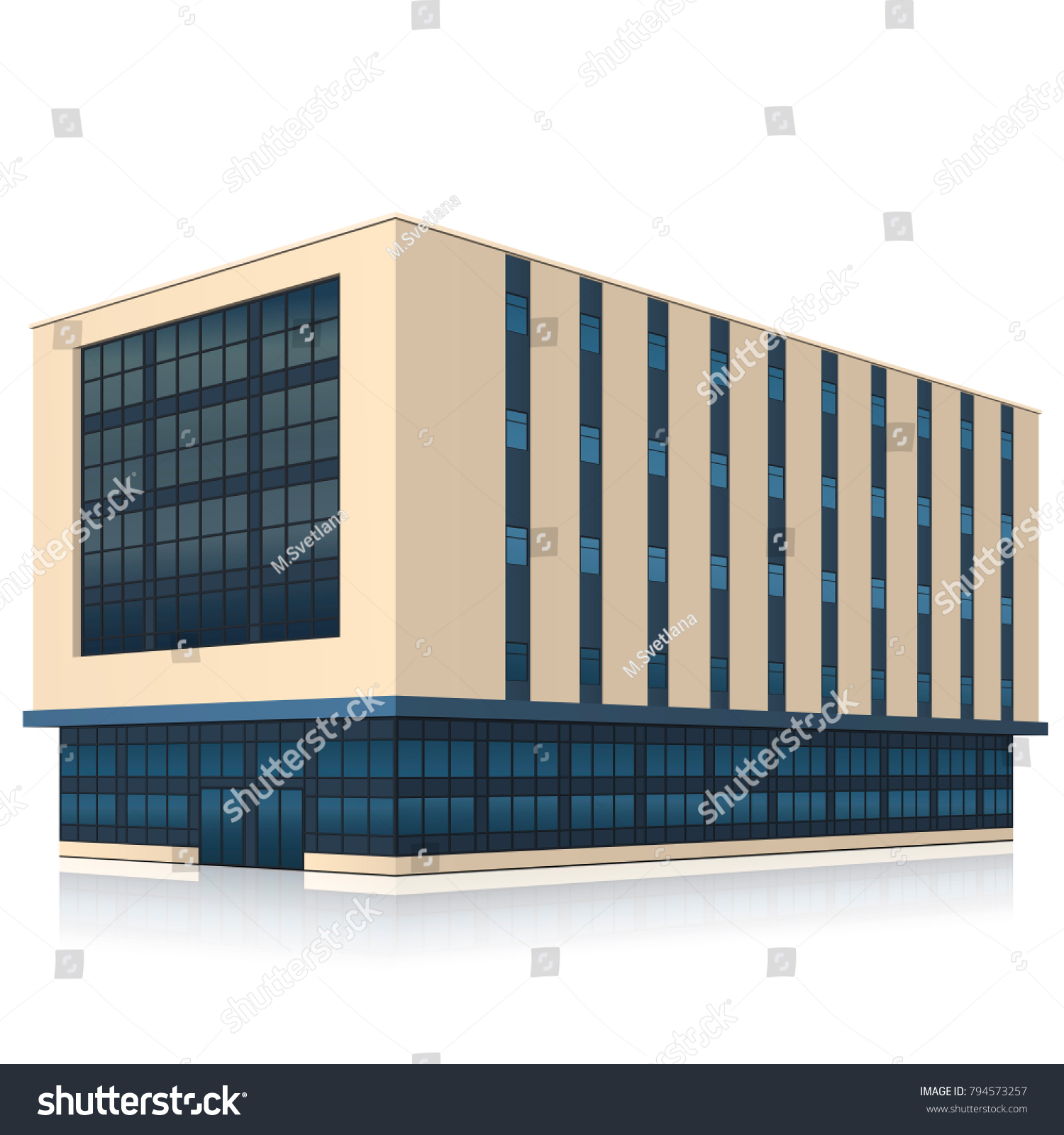 Office Building Entrance Reflection On White Stock Vector (Royalty Free ...