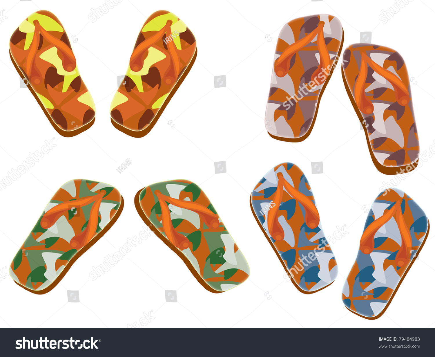 Flipflop Set Stock Vector Royalty Free Shutterstock