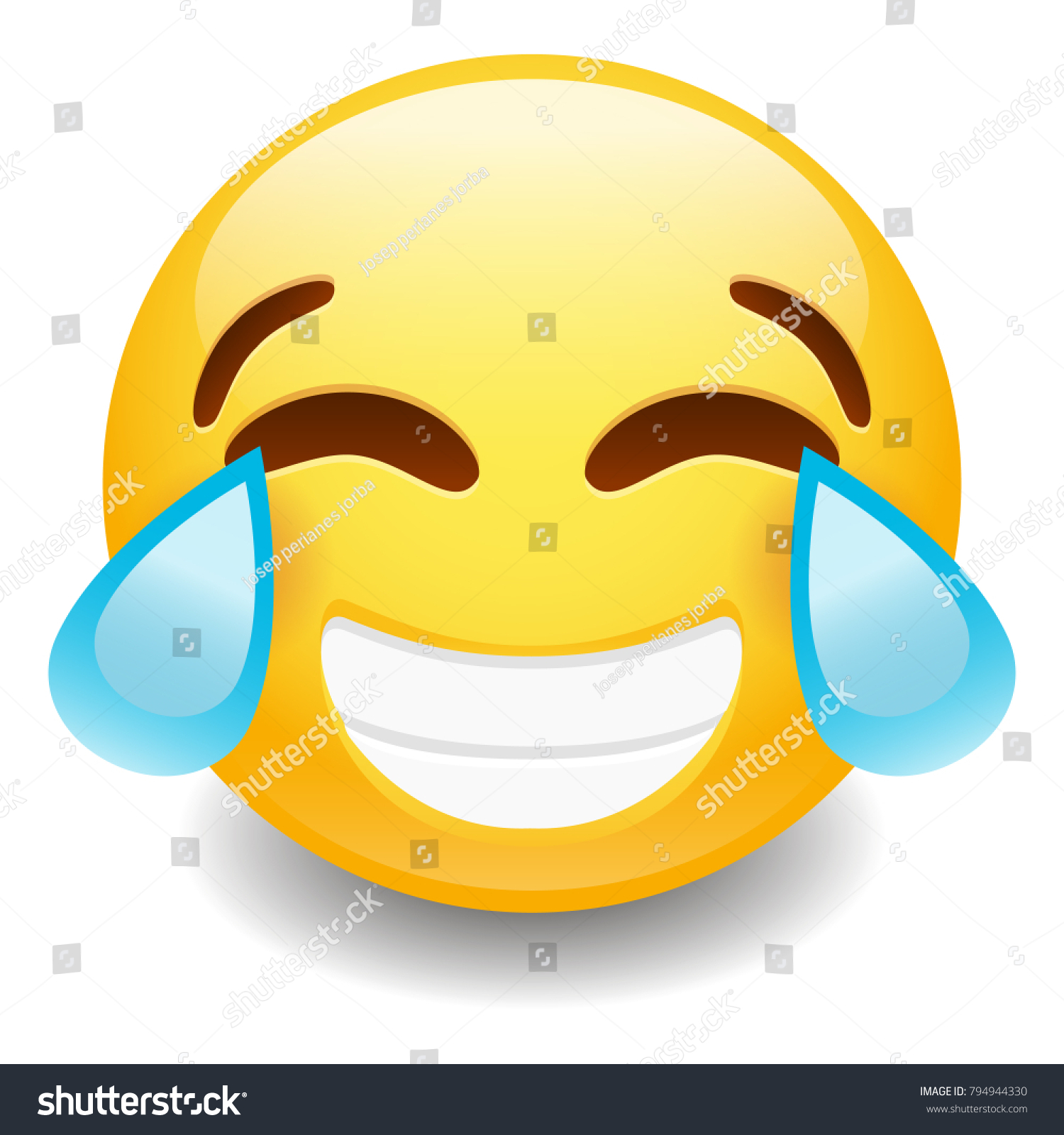 Tear Cry Emoji Smiley Face Vector Stock Vector (royalty Free) 794944330 