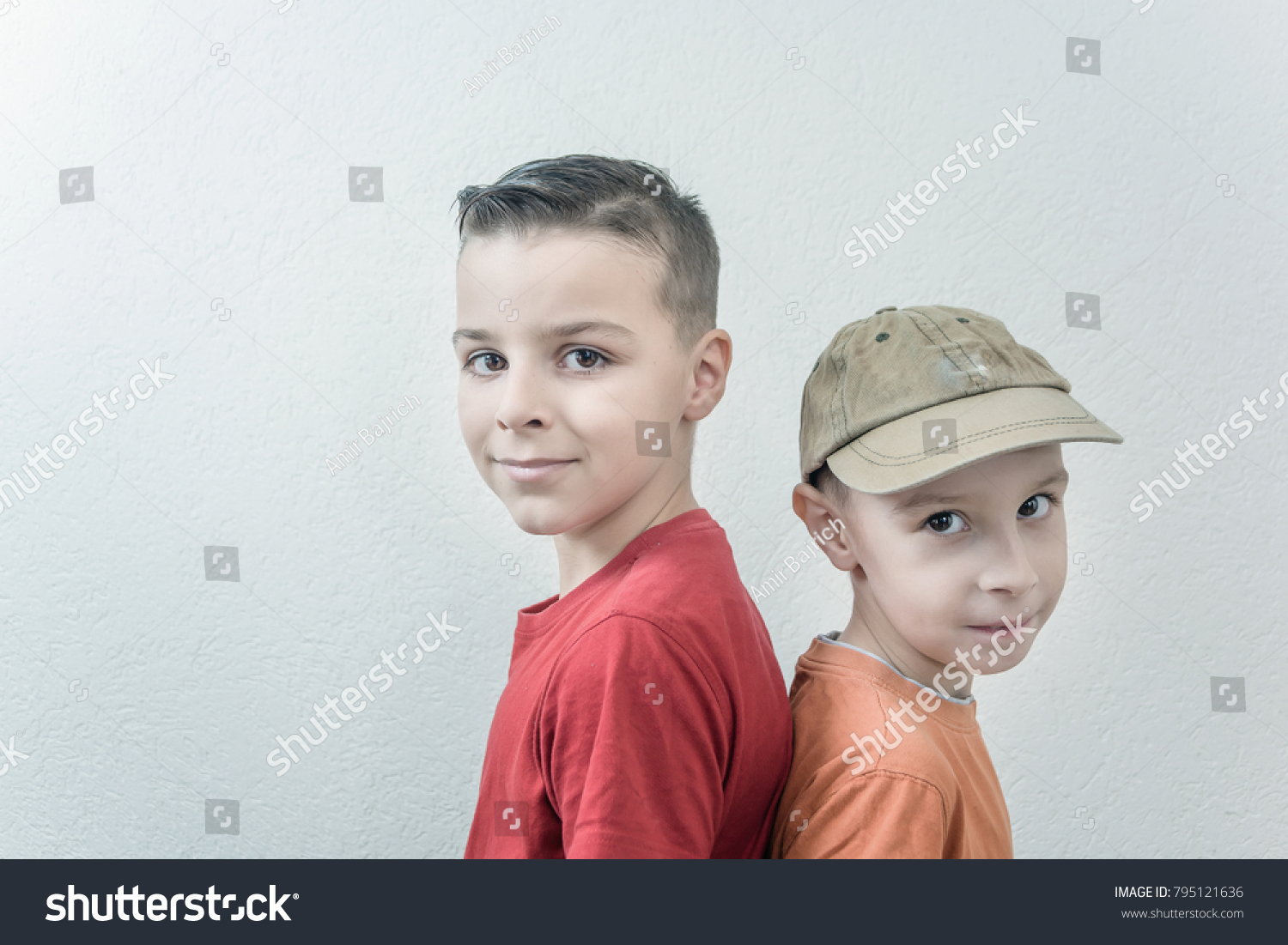 Two Boys Standing Next Each Other Stock Photo 795121636 Shutterstock