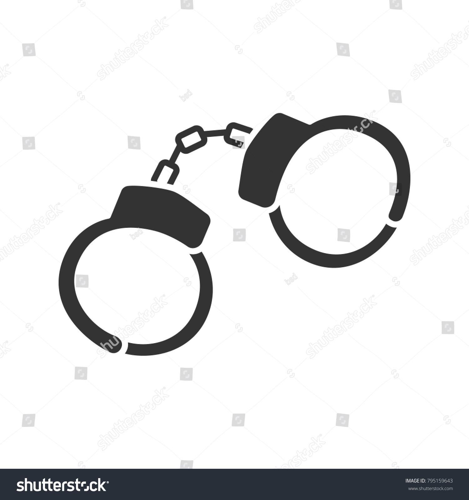 Handcuffs Glyph Icon Manacle Silhouette Symbol Stock Vector (Royalty ...