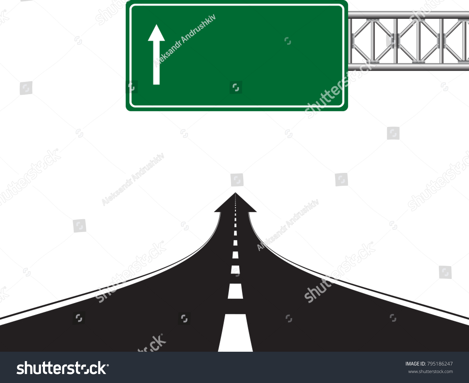 Road Highway Sign Green Board Arrow Stock Vector (Royalty Free ...