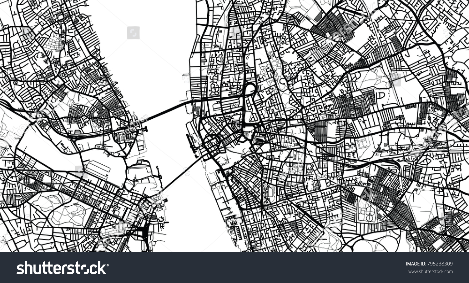 Urban Vector City Map Liverpool England Stock Vector (Royalty Free ...