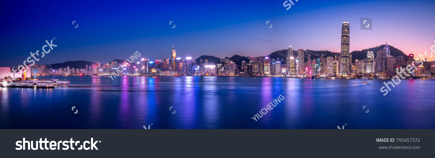 Hong Kong Victoria Harbour Night View Stock Photo 795457372 | Shutterstock