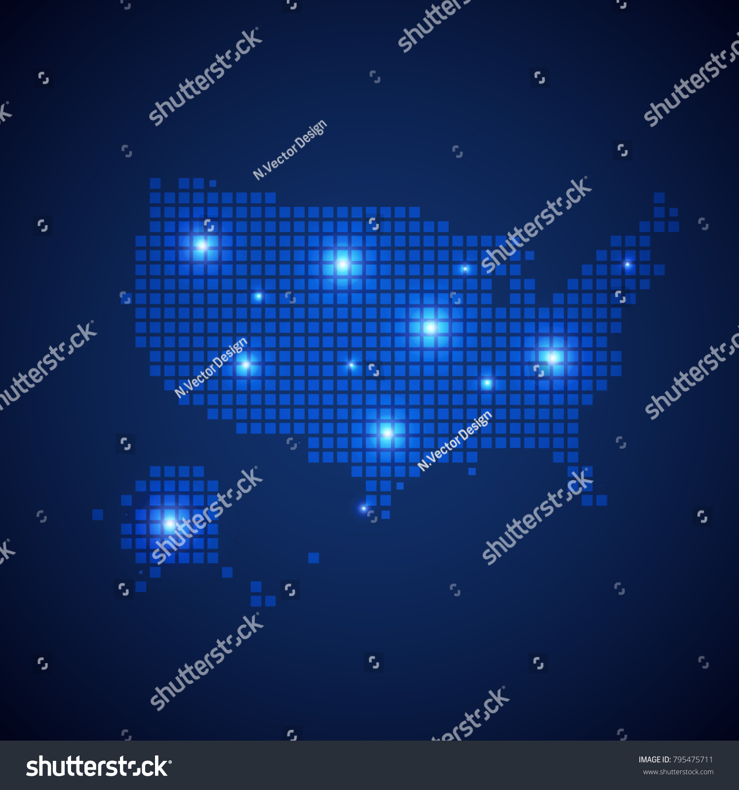 Usa Map Page Symbol Your Web Stock Vector (Royalty Free) 795475711 ...