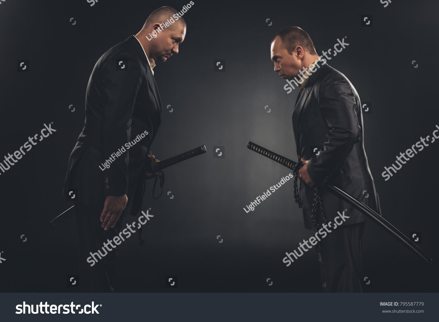 Side View Modern Samurai Suits Bowing Stock Photo 795587779 | Shutterstock