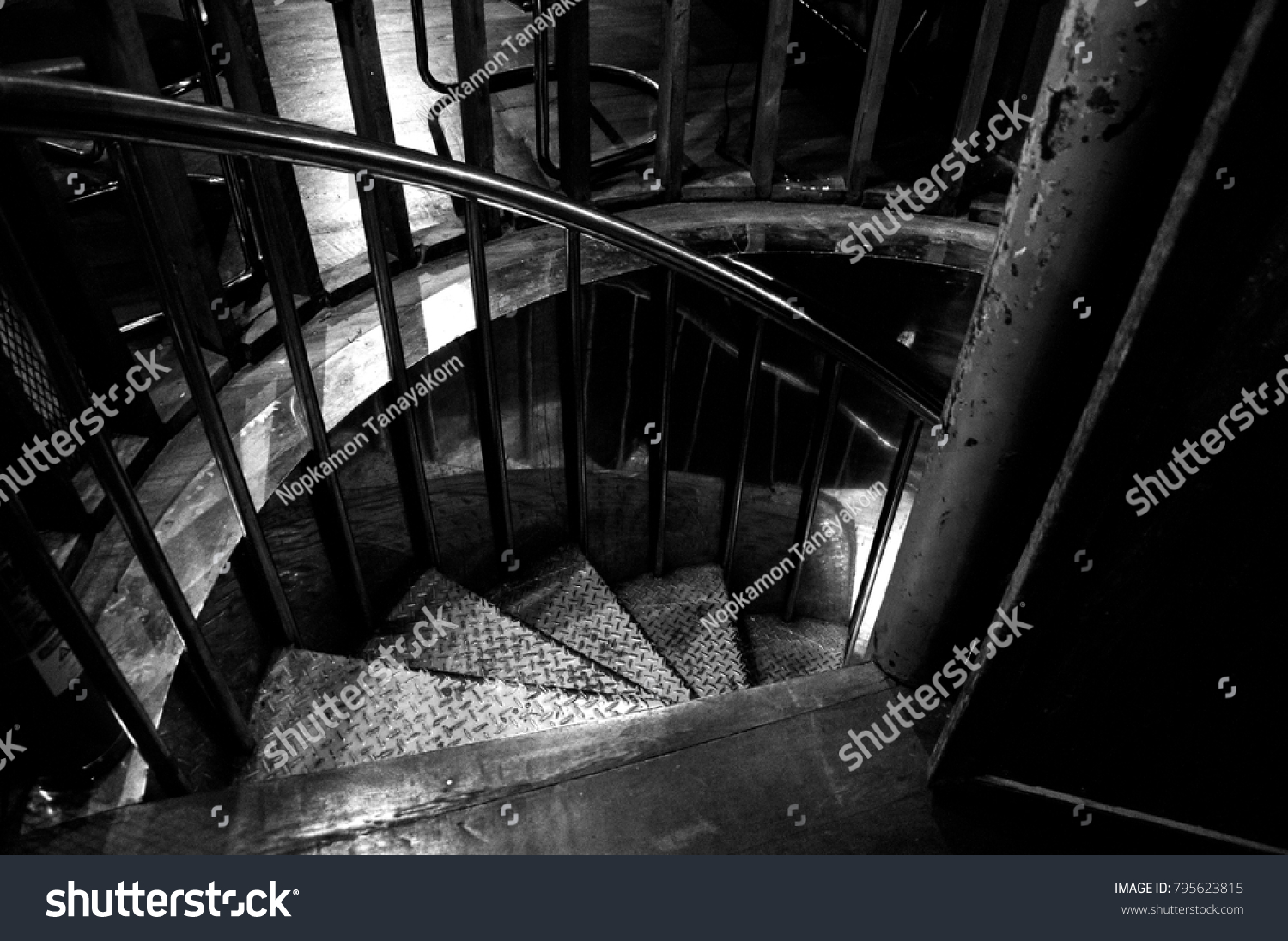 Spiral Staircases Skyscraper Building Black White Stock Photo 795623815 ...