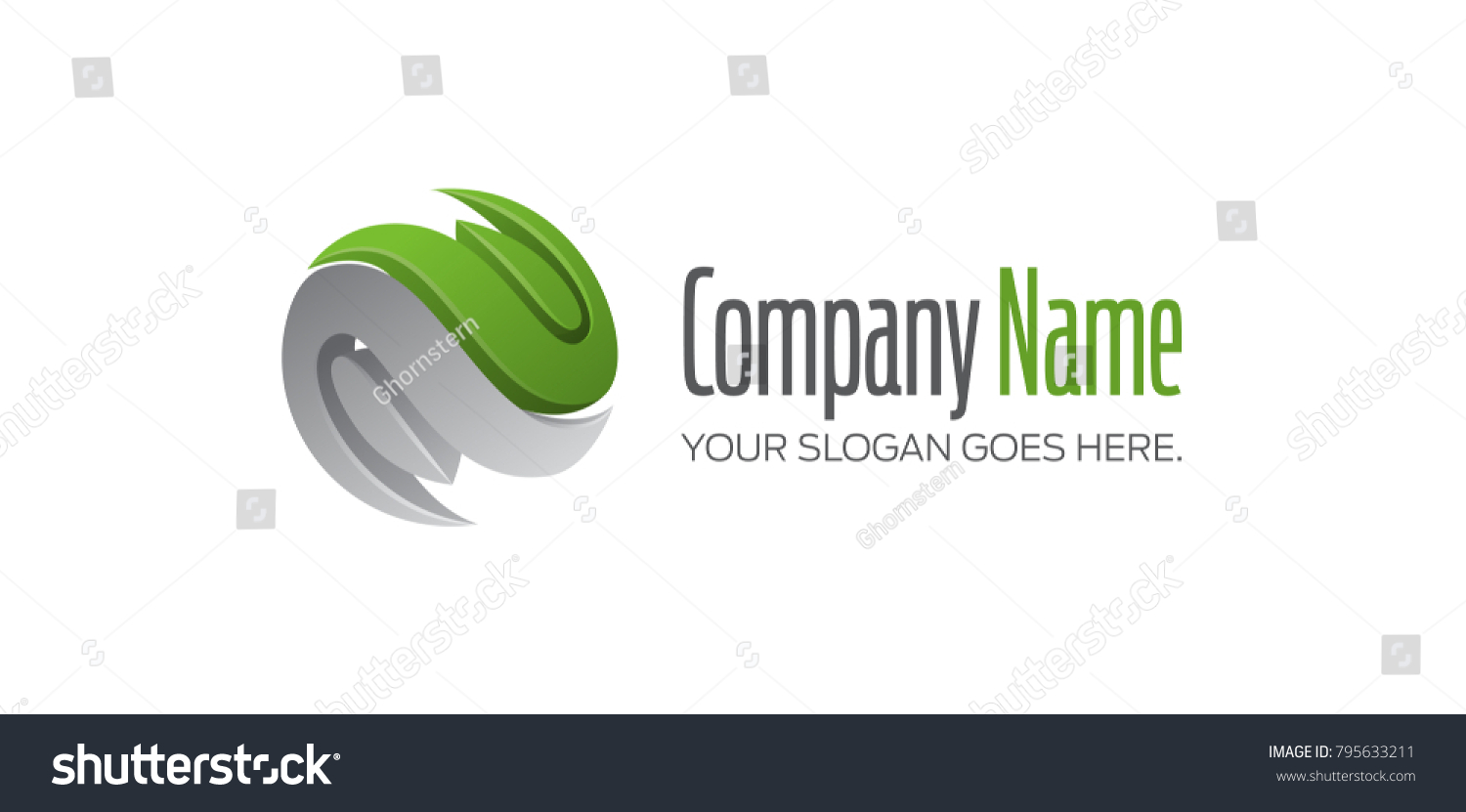 Spherical Business Logo Two Curved Symbols Stock Vector (royalty Free 