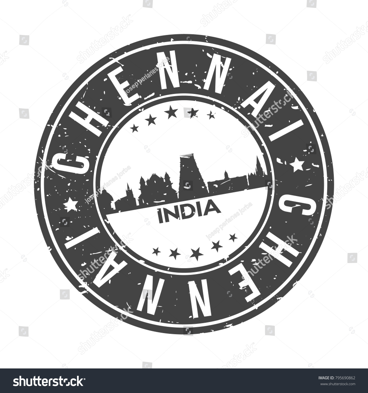 Chennai India Asia Stamp Logo Icon Stock Vector (Royalty Free ...