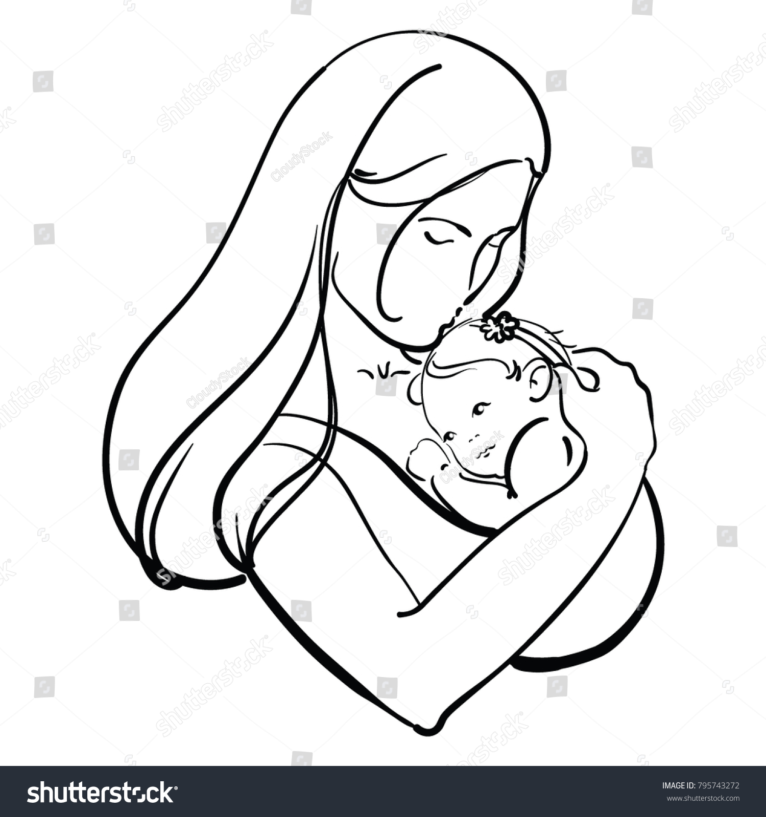 Woman Child Logo Young Mother Baby Stock Vector (Royalty Free ...