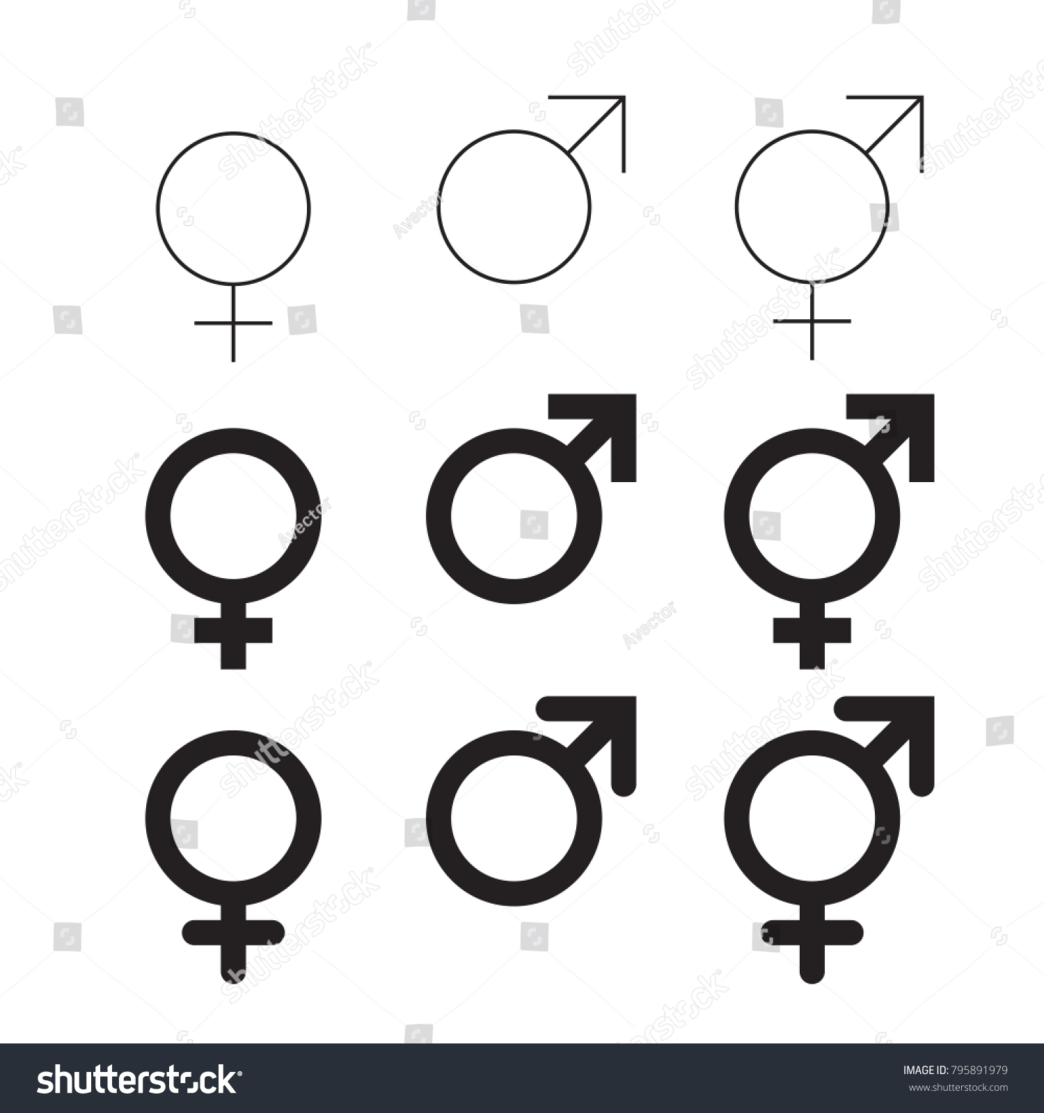 Male Female Vector Icon Isolated Gender Stock Vector (Royalty Free ...