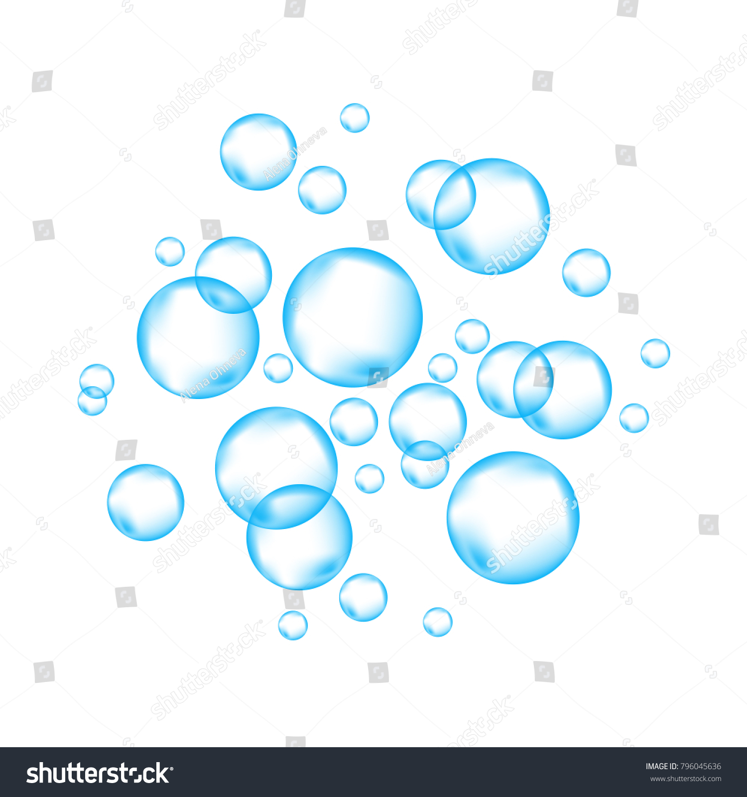 Blue Underwater Fizzing Air Bubbles On Stock Vector (Royalty Free ...