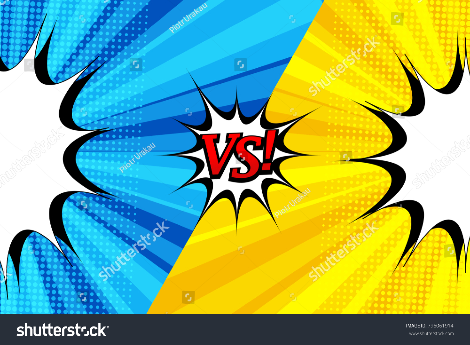 comic-duel-bright-template-two-opposite-stock-vector-royalty-free