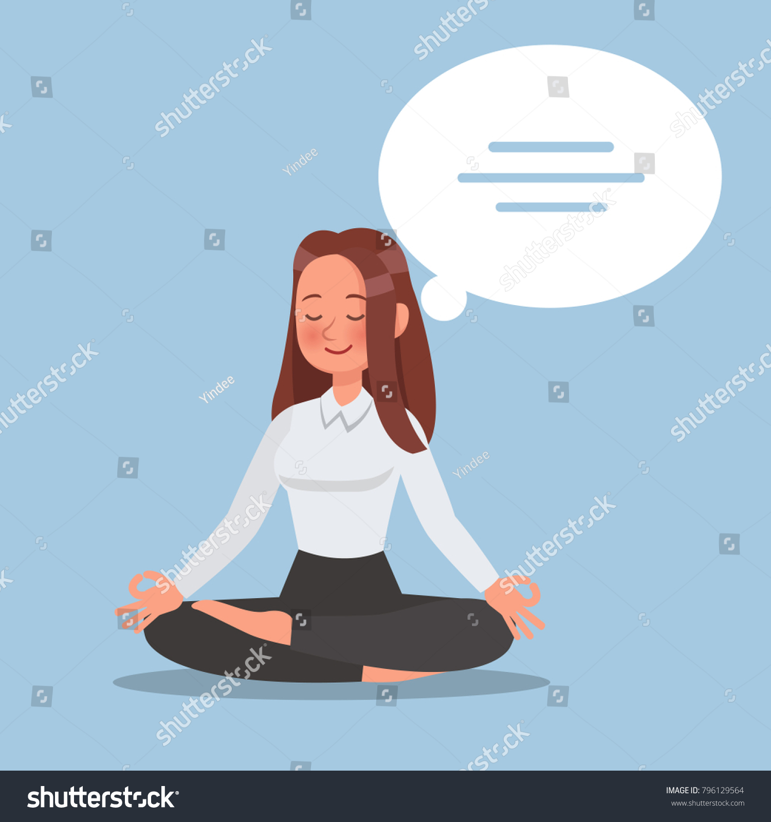 Business Woman Thinking Character Vector Design Stock Vector (Royalty ...